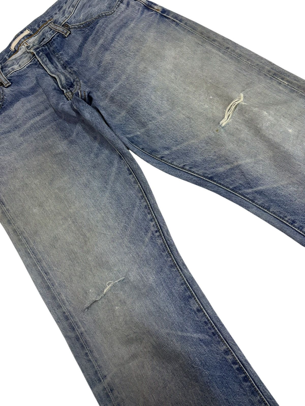 Kaihara Denim × Self Edge Vintage Kaihara Uniqlo Selvedge Distressed Blue Washed Jeans Size US 32 / EU 48 - 4 Thumbnail