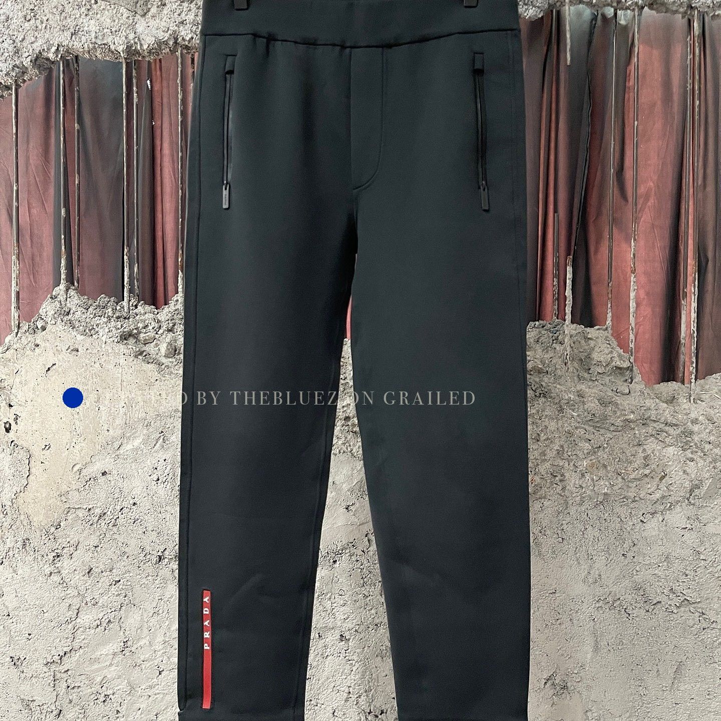 Prada Sleek Black Logo Stripe Casual Pants Size US 32 / EU 48 - 1 Thumbnail