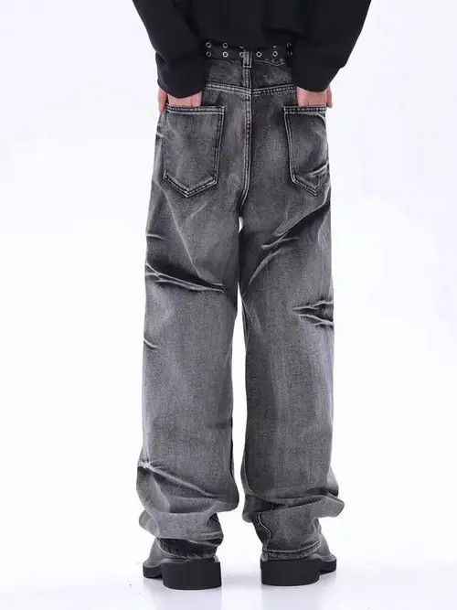 Japanese Brand × Jean Vintage washed wasteland style pleated wide leg jeans Size US 32 / EU 48 - 2 Thumbnail