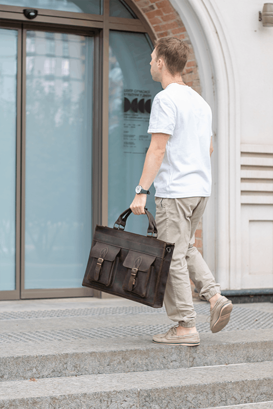 Handmade Genuine leather briefcase. Laptop bag. Messenger bag Size ONE SIZE - 2 Thumbnail