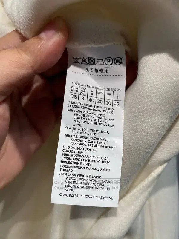Max Mara MaxMara Women's White Wool Blend Winter Coat . Size L / US 10 / IT 46 - 4 Thumbnail