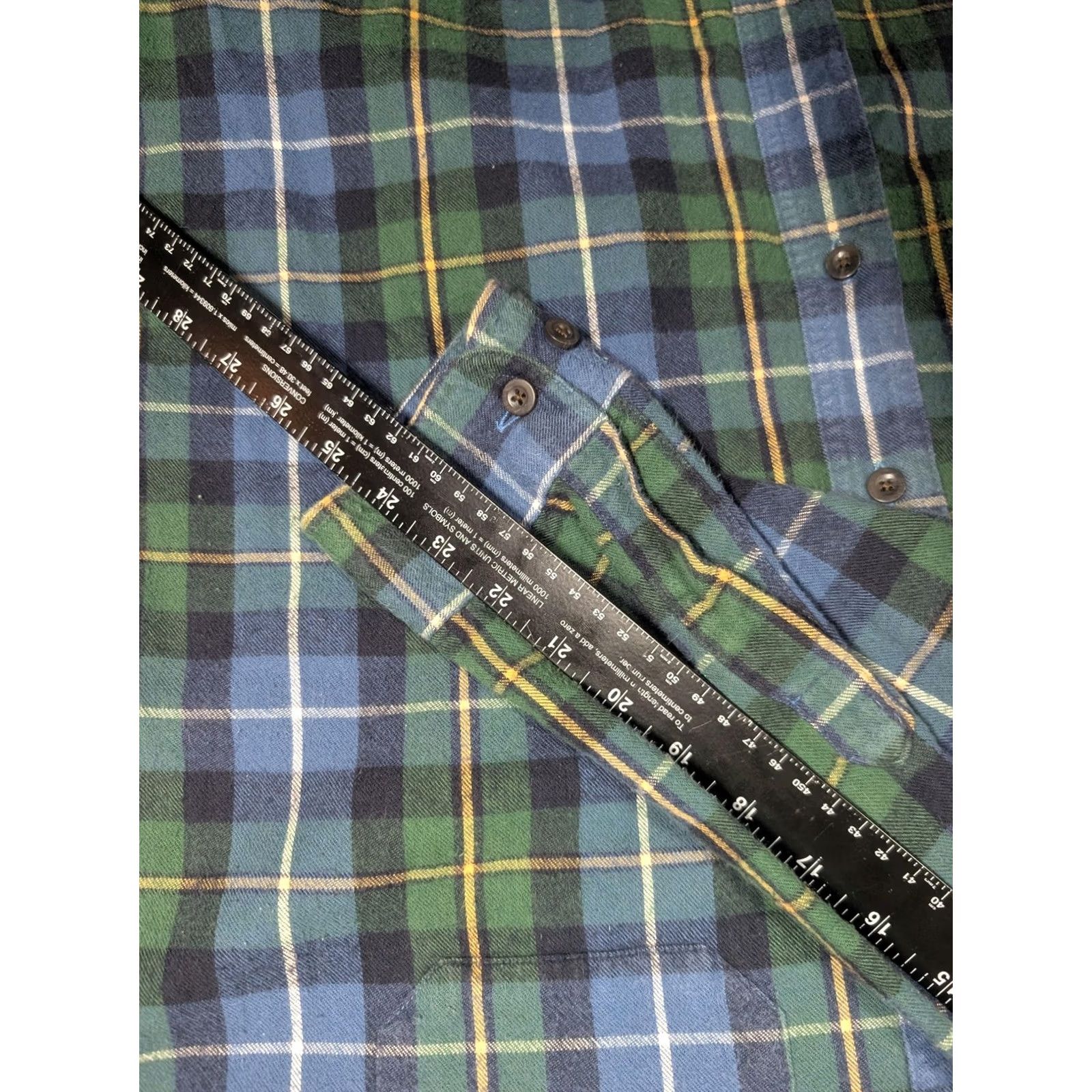 Vintage LL Bean Shirt Mens Large Blue Green Plaid Flannel Long Sleeve Button Up Casual Size US L / EU 52-54 / 3 - 4 Thumbnail
