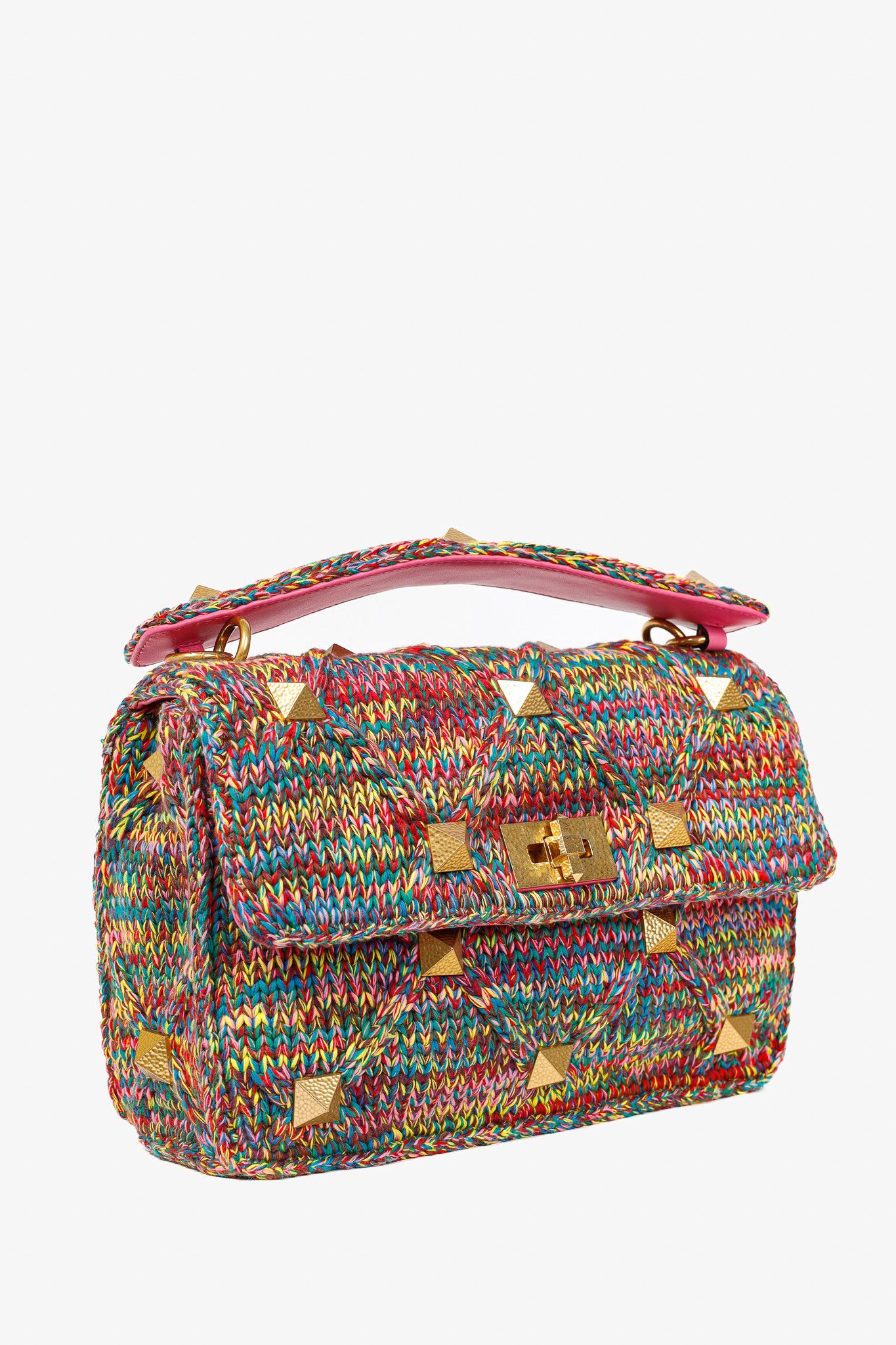 Valentino Valentino Garavani Roman Stud Crochet Shoulder Bag Size ONE SIZE - 2 Thumbnail