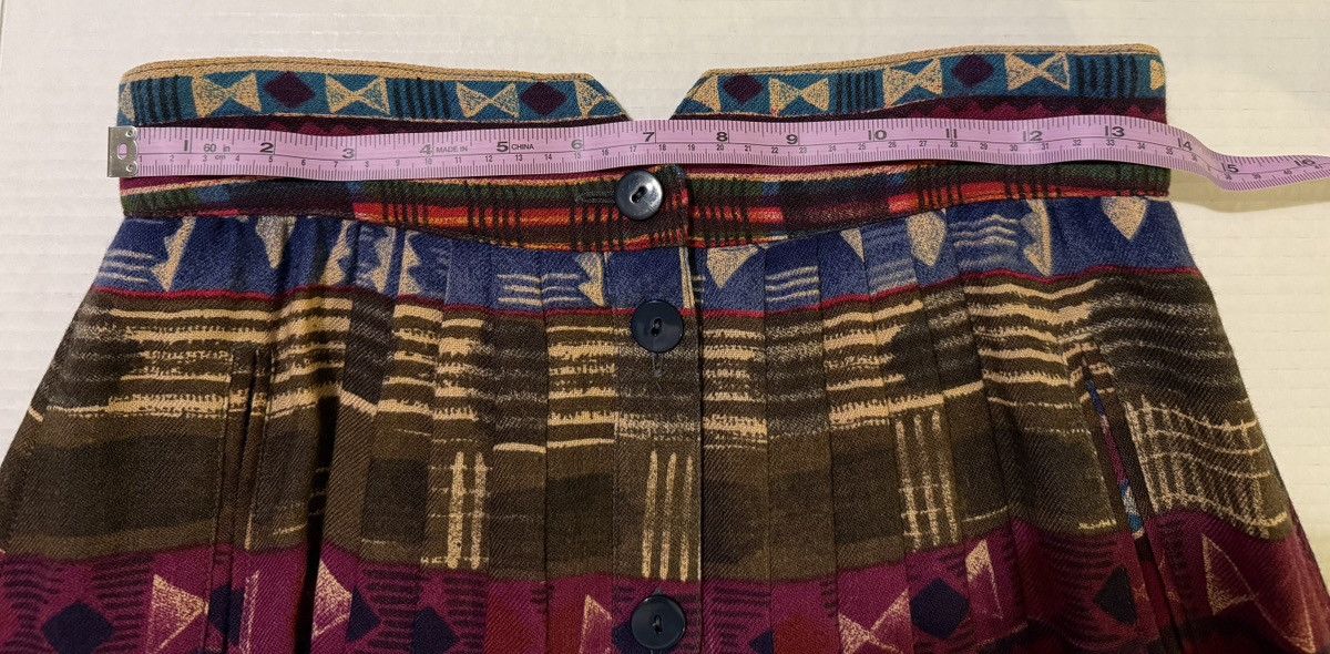 Escada Escada by Margaretha Ley Vtg Berry Wool Aztec Tribal Skirt Size 38" / US 16 / IT 52 - 7 Thumbnail