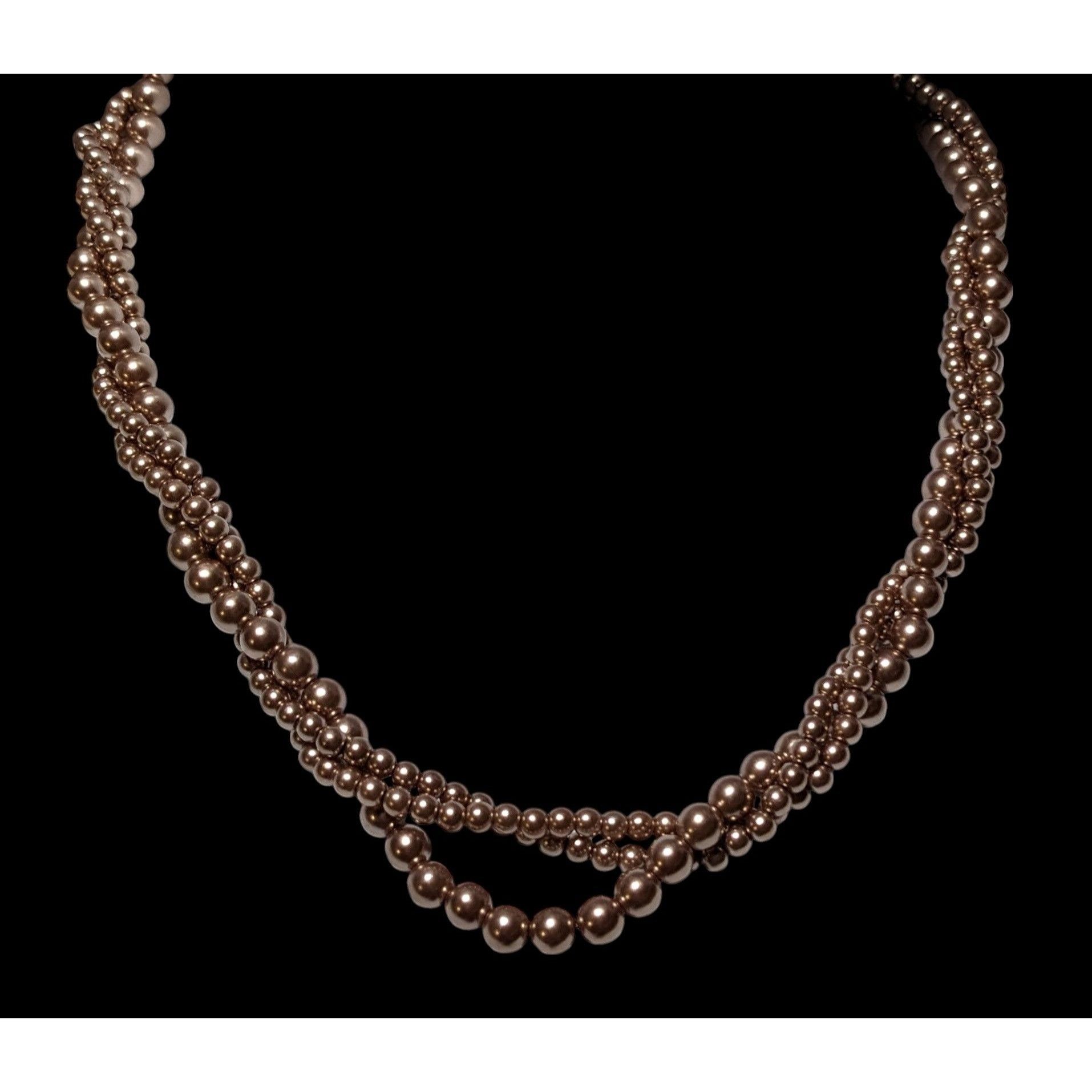Other Retro Tan Faux Pearl Torsade Costume Necklace Size ONE SIZE - 2 Thumbnail