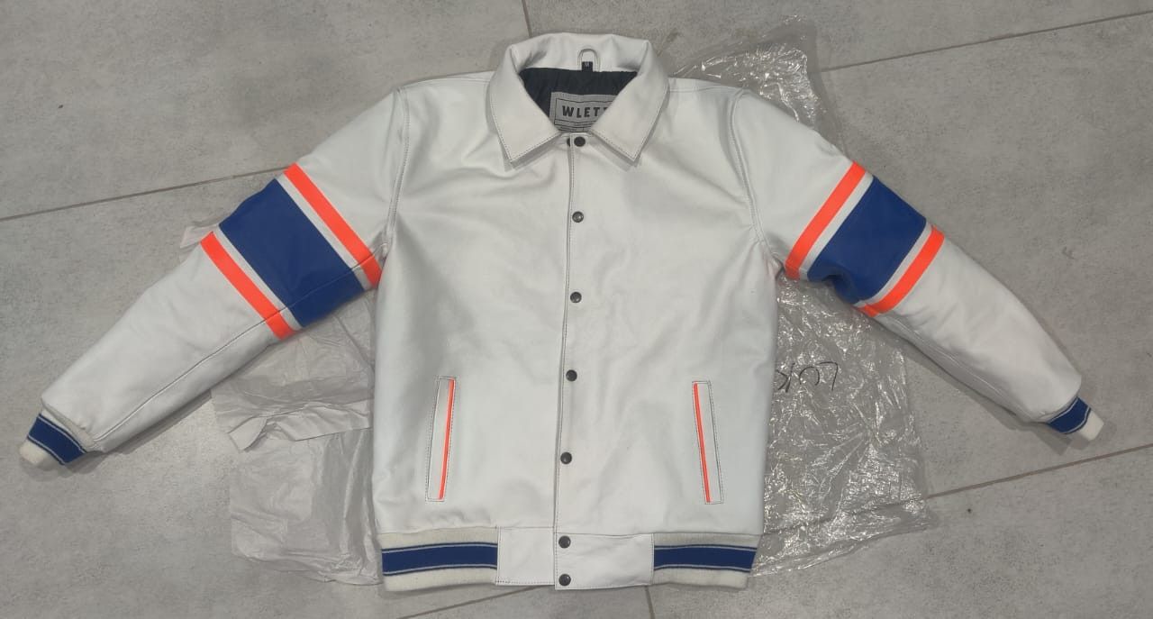 Vintage WLETI White Cowhide Leather Jacket — Medium Size US M / EU 48-50 / 2 - 1 Thumbnail