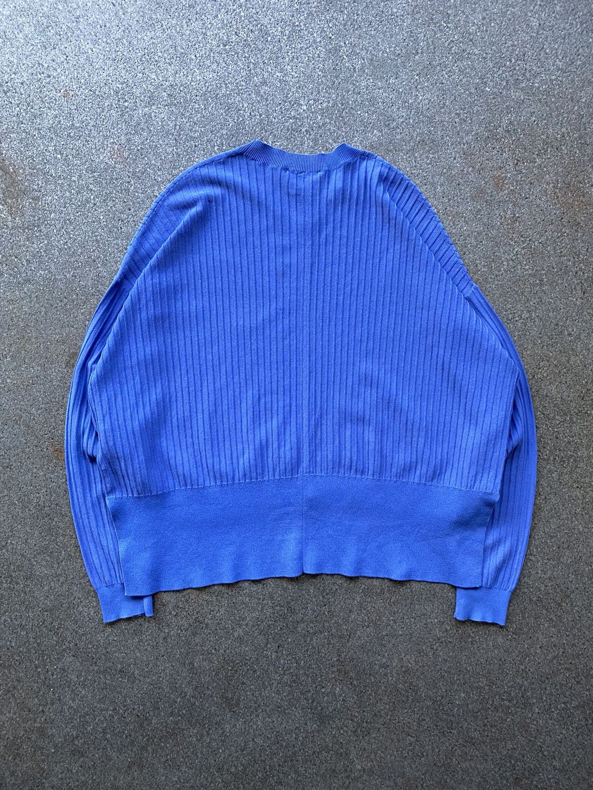 Acne Studios × Issey Miyake Acne Studios Issy Cotton Blue Cropped Ribbed Sweater Size S / US 4 / IT 40 - 2 Thumbnail