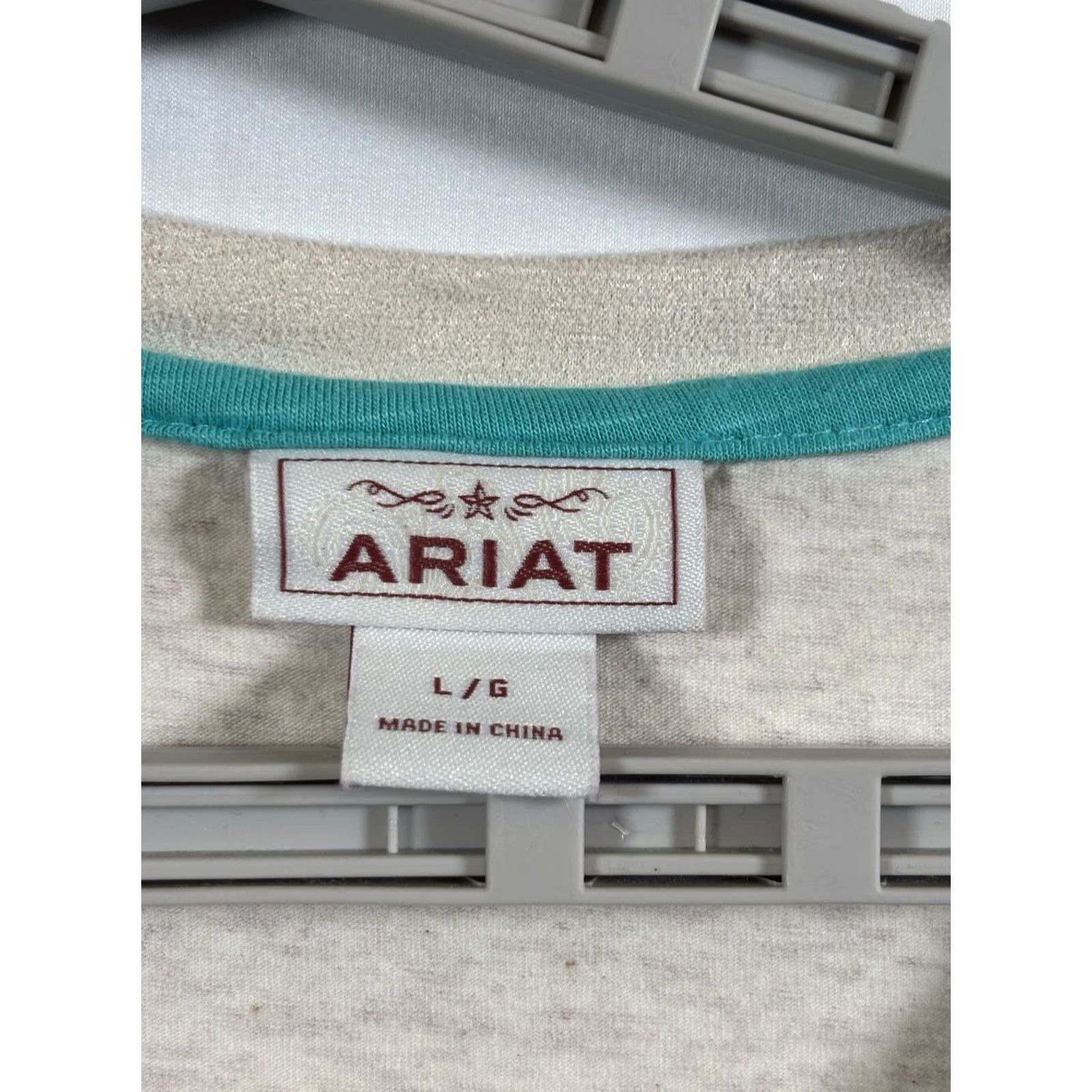 Ariat Ariat Women's Longhorn Floral T-Shirt Long Sleeve Beige Large Crew Neck Raglan Knit Cotton Casual Size L / US 10 / IT 46 - 6 Thumbnail