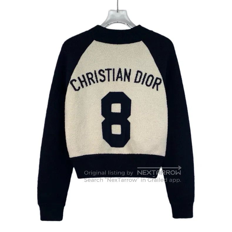 Dior Dior Colour block logo letter embroidery wool stand-up col Size XXS / US 00 / IT 34 - 2 Thumbnail