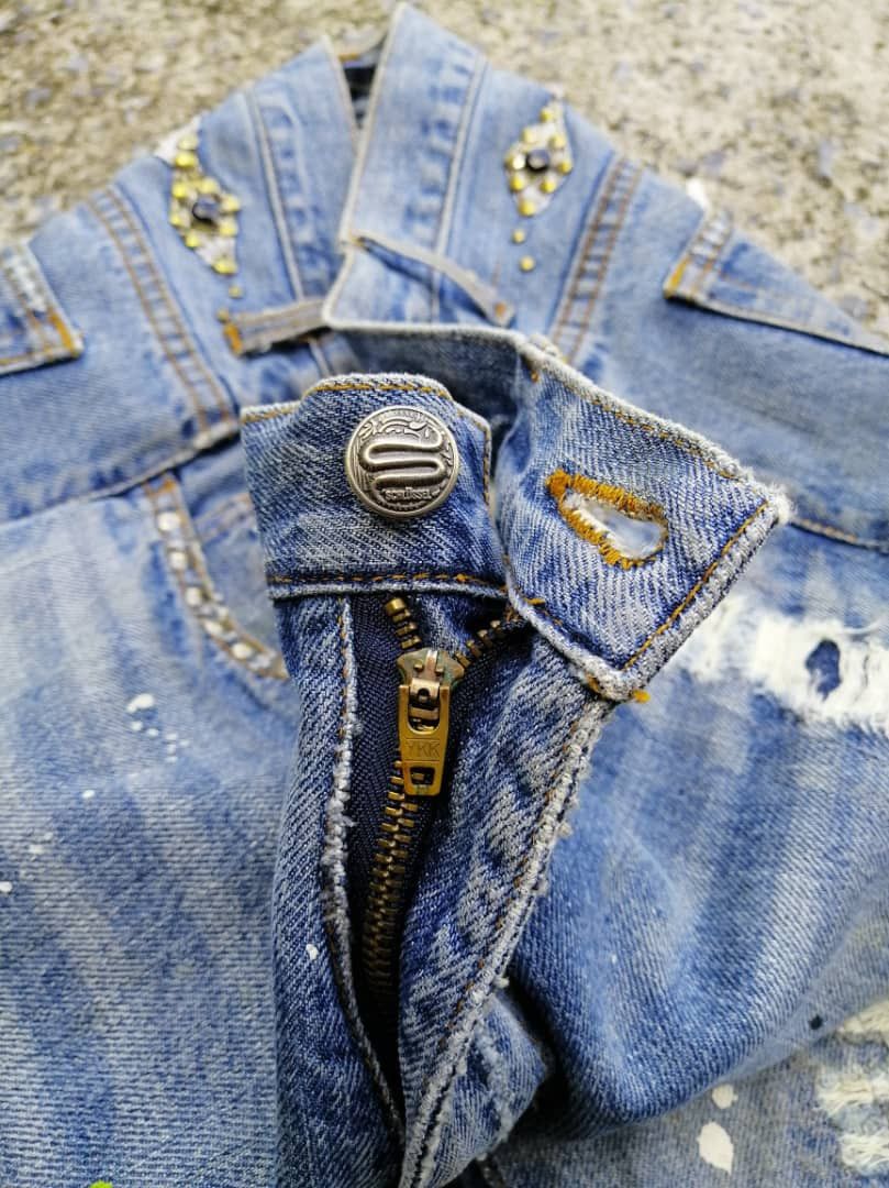 Schlussel Schlussel Nice Design Distressed Denim Jeans Size 29" - 4 Thumbnail