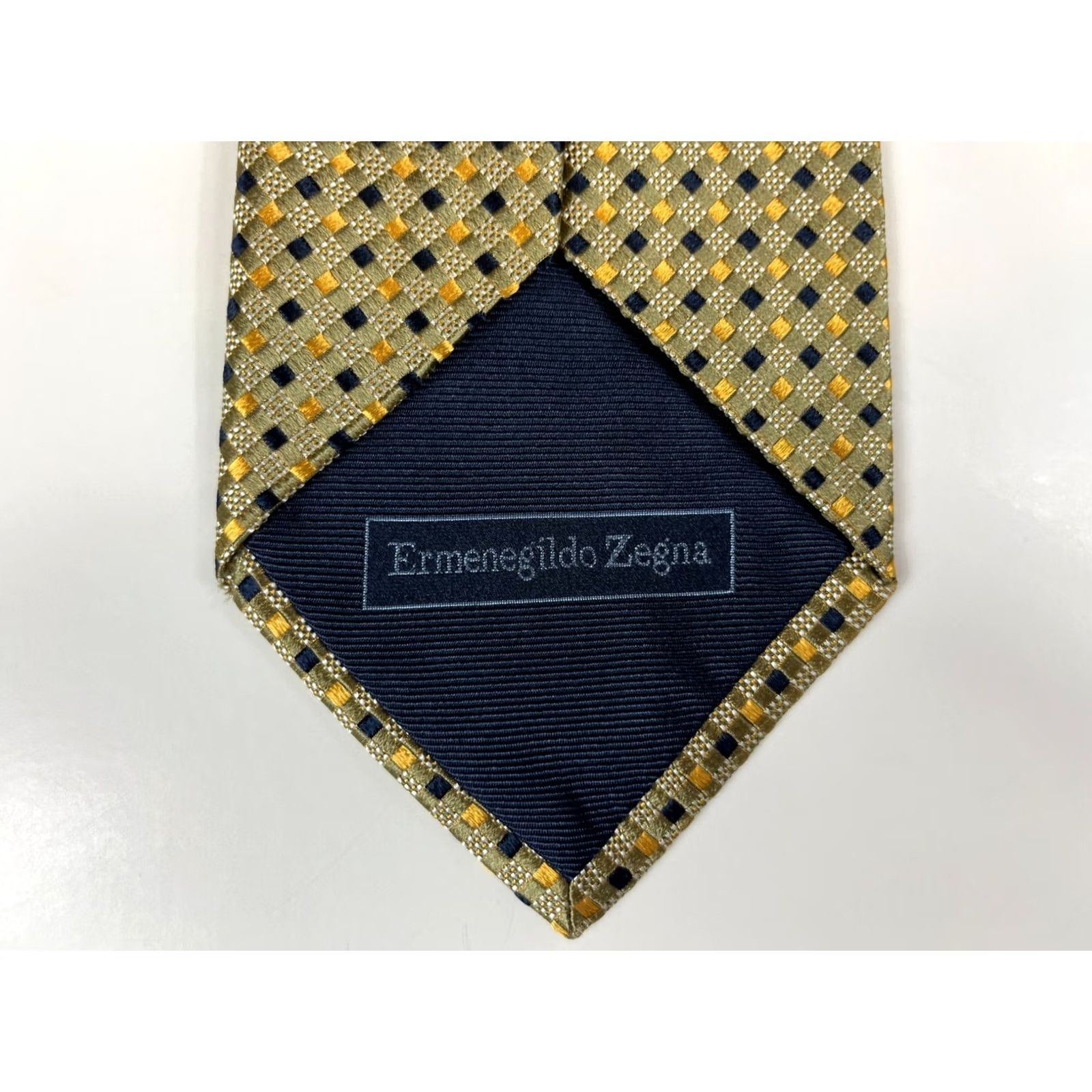 Ermenegildo Zegna VINTAGE Ermenegildo Zegna Silk Tie Geometric Men’s 58.5" Gold Width 3.75" Made in Italy Mens Size ONE SIZE - 7 Thumbnail