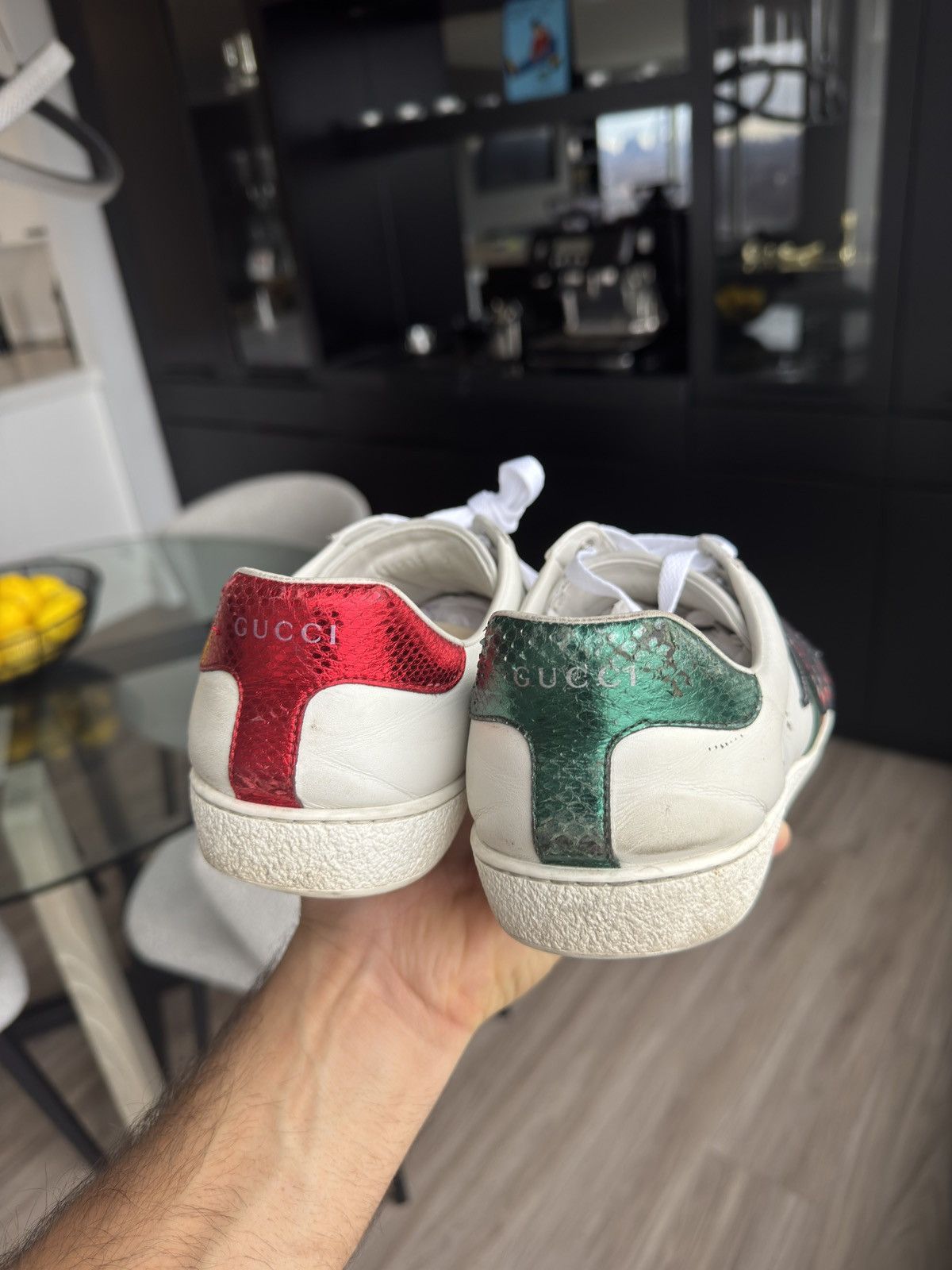 Gucci Ace Snake Sneaker White Size US 7 / EU 40 - 15 Thumbnail