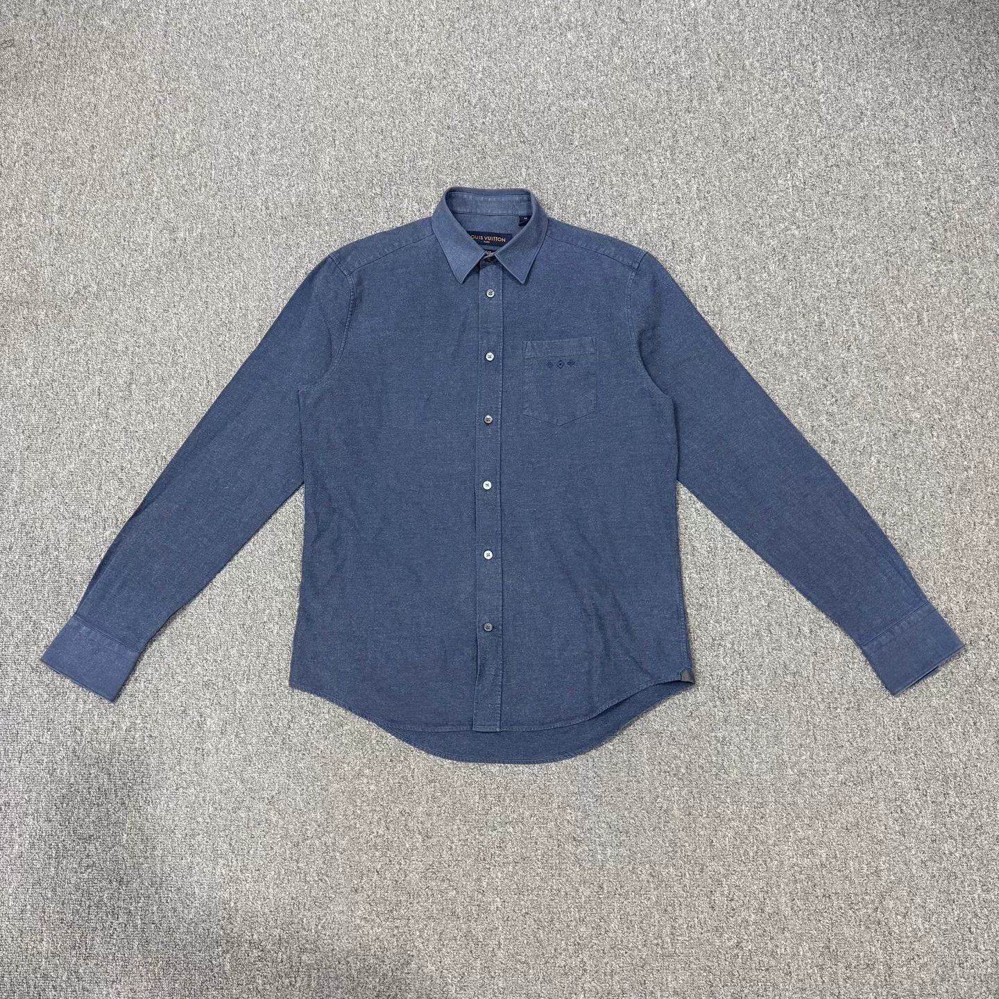 Louis Vuitton LV Blue Three Flower Long-Sleeve Shirt M 99 New Size US M / EU 48-50 / 2 - 1 Thumbnail