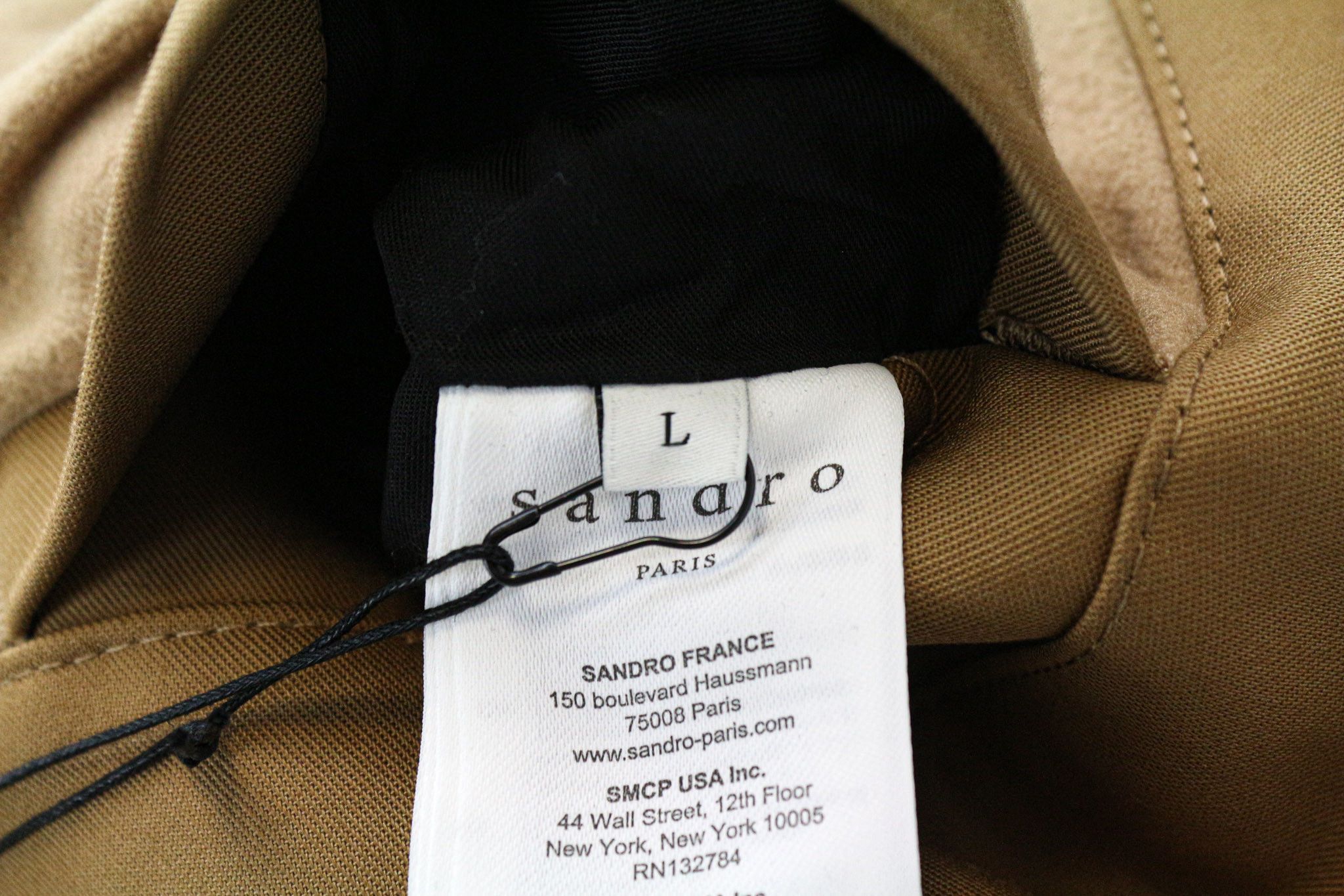 Sandro L Camel Brown Cotton Hooded Jacket 74518 Size US L / EU 52-54 / 3 - 6 Thumbnail
