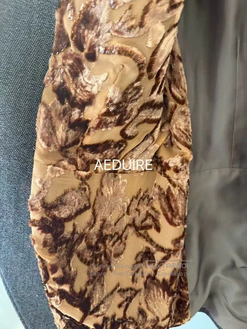 Dries Van Noten Dries Van Noten Brown Floral Flocked Lining Blazer. Size US XXS / EU 40 - 4 Thumbnail