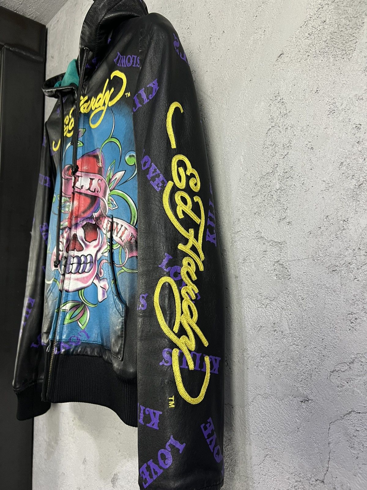 Ed Hardy Vintage Ed Hardy leather jacket "Love Kills Slowly" S Size XS / US 0-2 / IT 36-38 - 2 Thumbnail