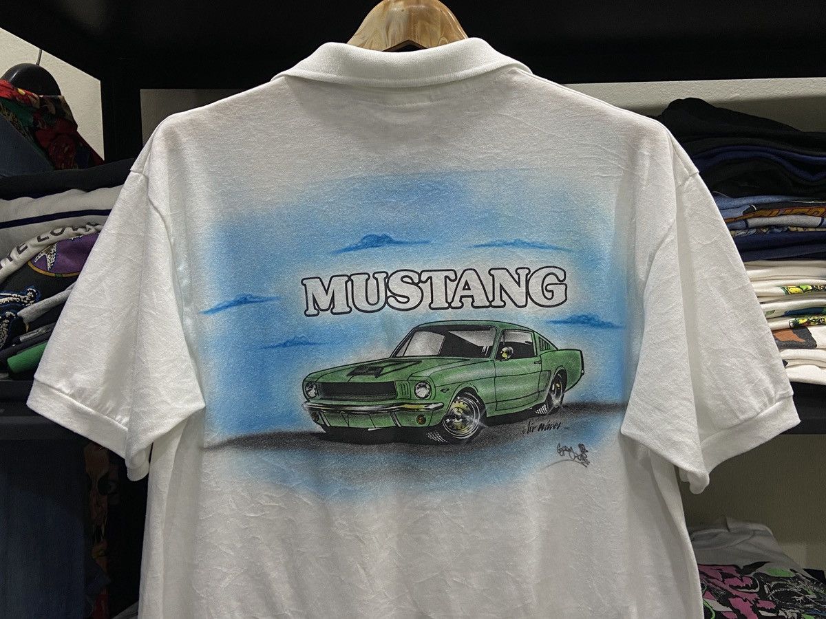 Mustang Vintage 80s Mustang Muscle Car Anvil Polo TShirt Size US L / EU 52-54 / 3 - 8 Thumbnail
