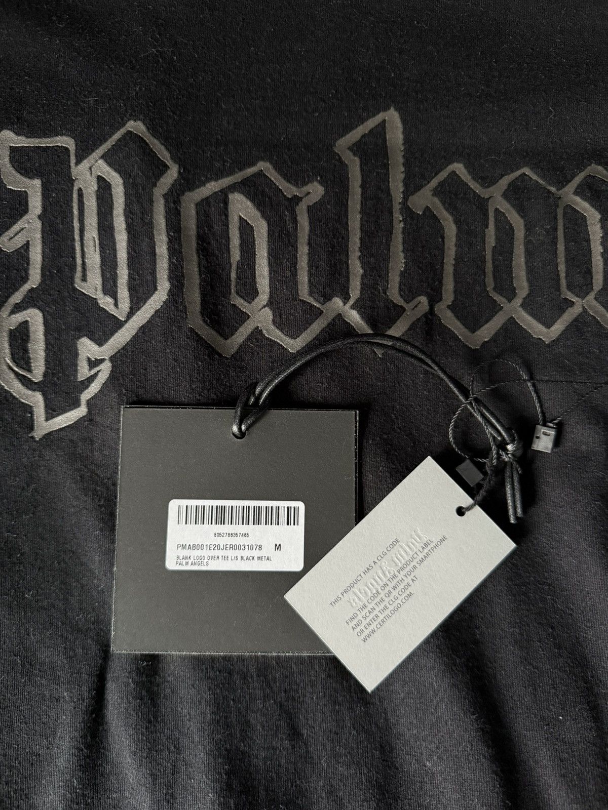 Palm Angels Palm Angels Black Metal Logo Longsleeve T-shirt M Size US M / EU 48-50 / 2 - 9 Thumbnail