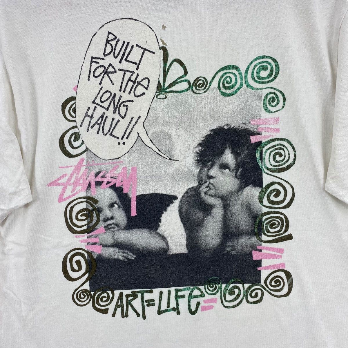 Stussy Vintage 00's STUSSY Art Is Life Graphic Distressed Tee Size US M / EU 48-50 / 2 - 2 Thumbnail
