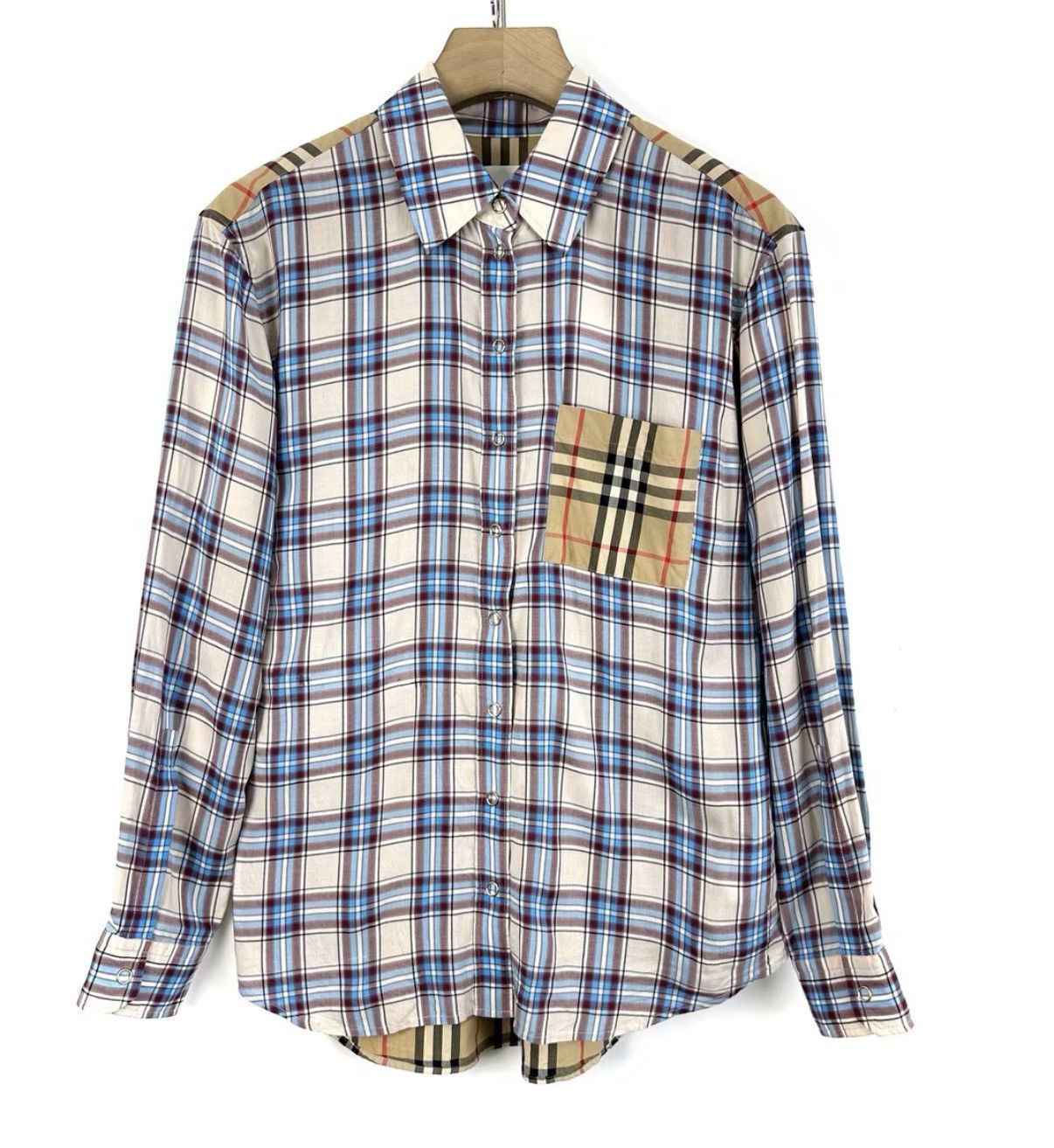 Burberry Burberry / Reversible Plaid Panel Long Sleeve Shirt K12 Size XS / US 0-2 / IT 36-38 - 1 Thumbnail