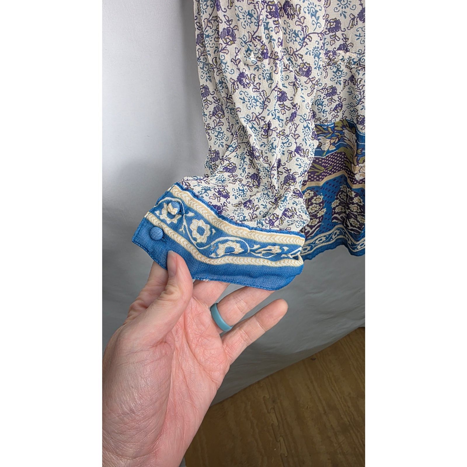 Lucky Brand Lucky Brand Boho Floral Sheer Long Sleeve Blouse Tunic Size XL / US 12-14 / IT 48-50 - 7 Thumbnail