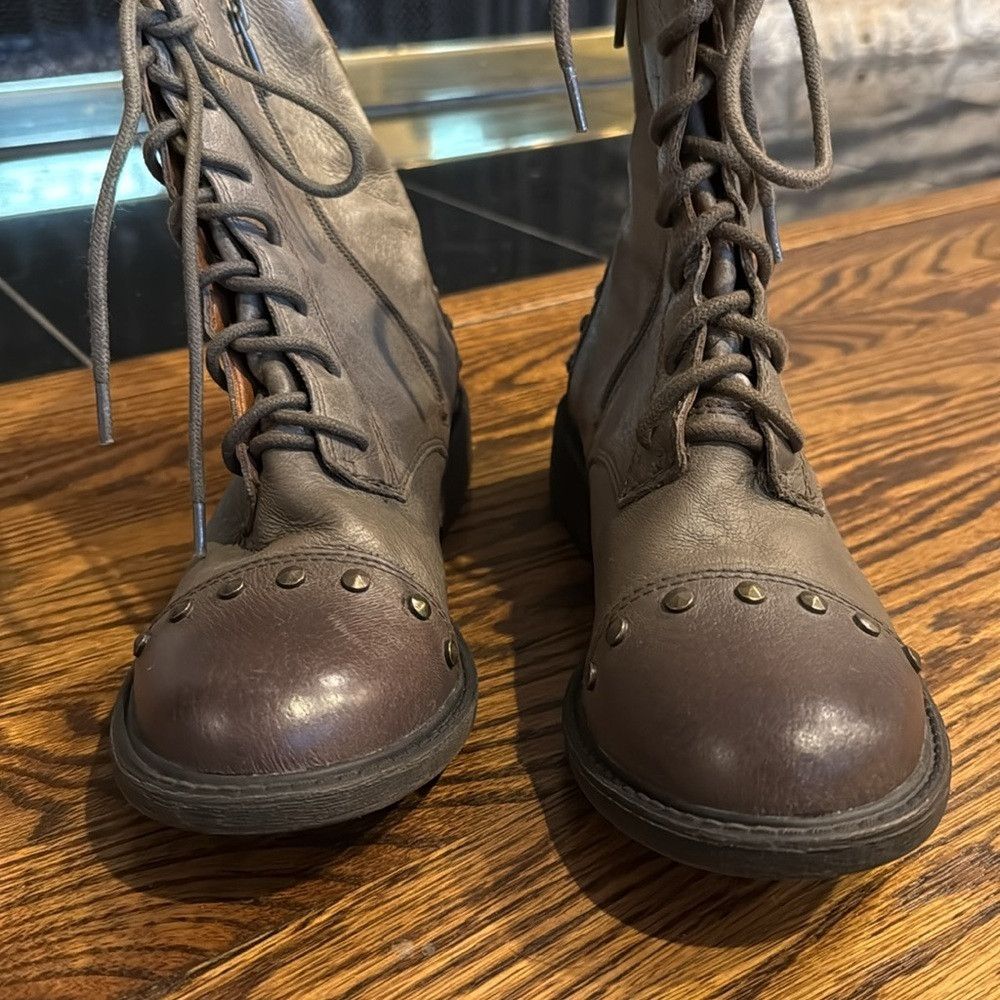 Lucky Brand Lucky Brand Women’s 7M Brown Leather Studded 6" Shaft Comba Size US 7 / IT 37 - 5 Thumbnail