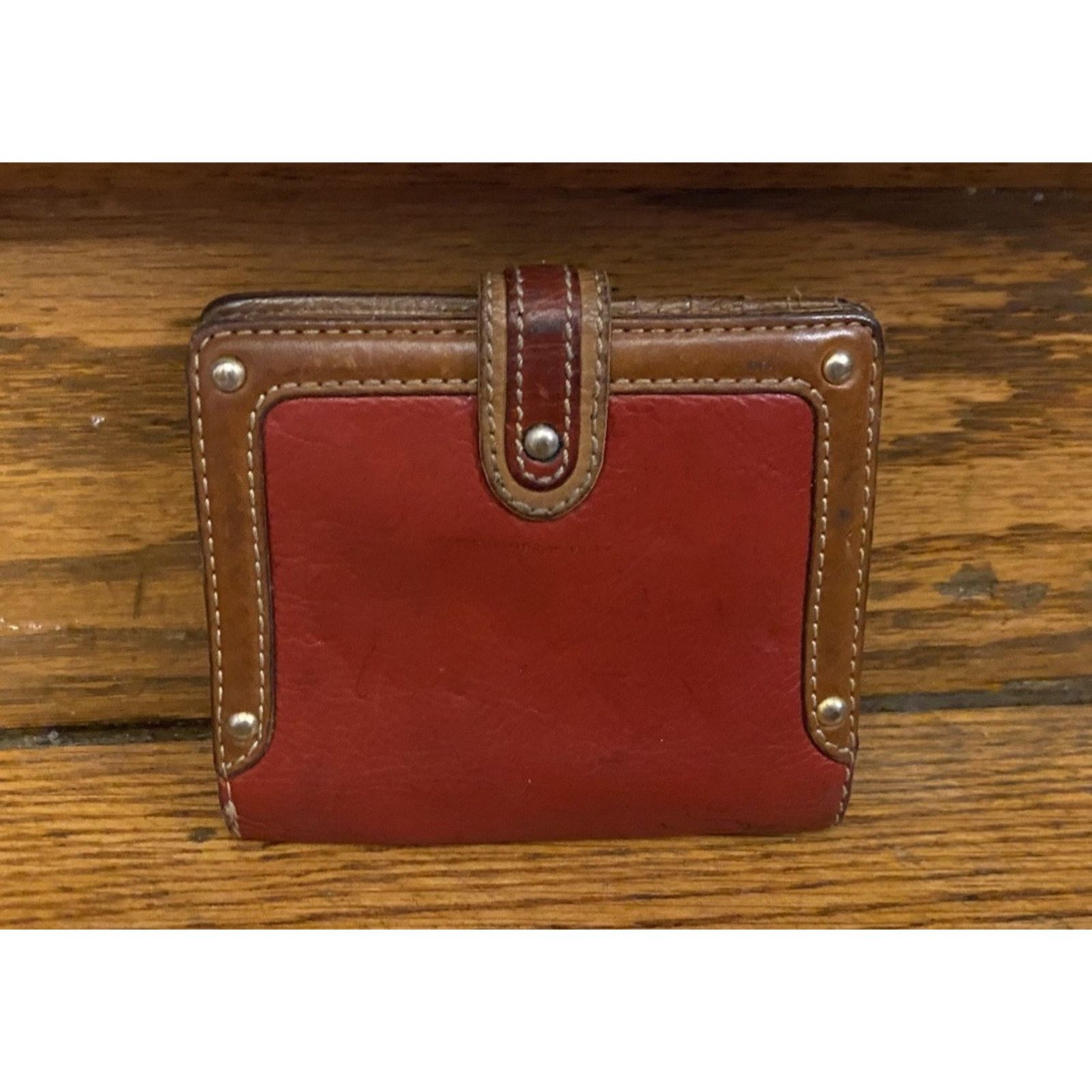 Michael Kors Vintage Michael Kors Trifold Wallet Red Leather Brown Snap Size ONE SIZE - 4 Thumbnail