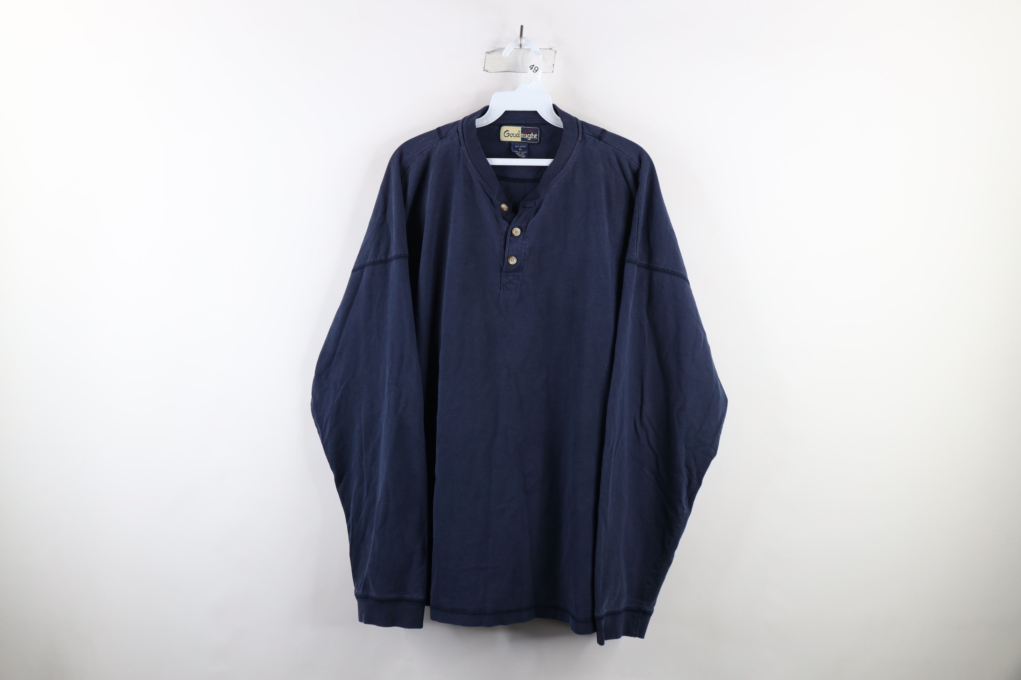 Vintage 90s Streetwear Baggy Fit Long Sleeve Henley T-Shirt