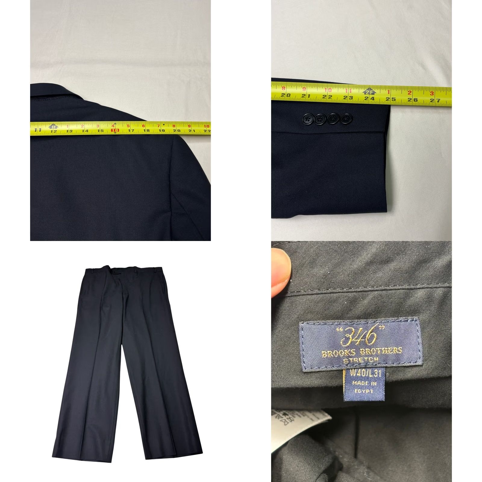 Brooks Brothers Brooks Brothers 346 2 Piece Suit Navy Wool Stretch Blazer Pants 44L W40 L30 Mens Regular Notch Lapelather? Size 44R - 10 Thumbnail