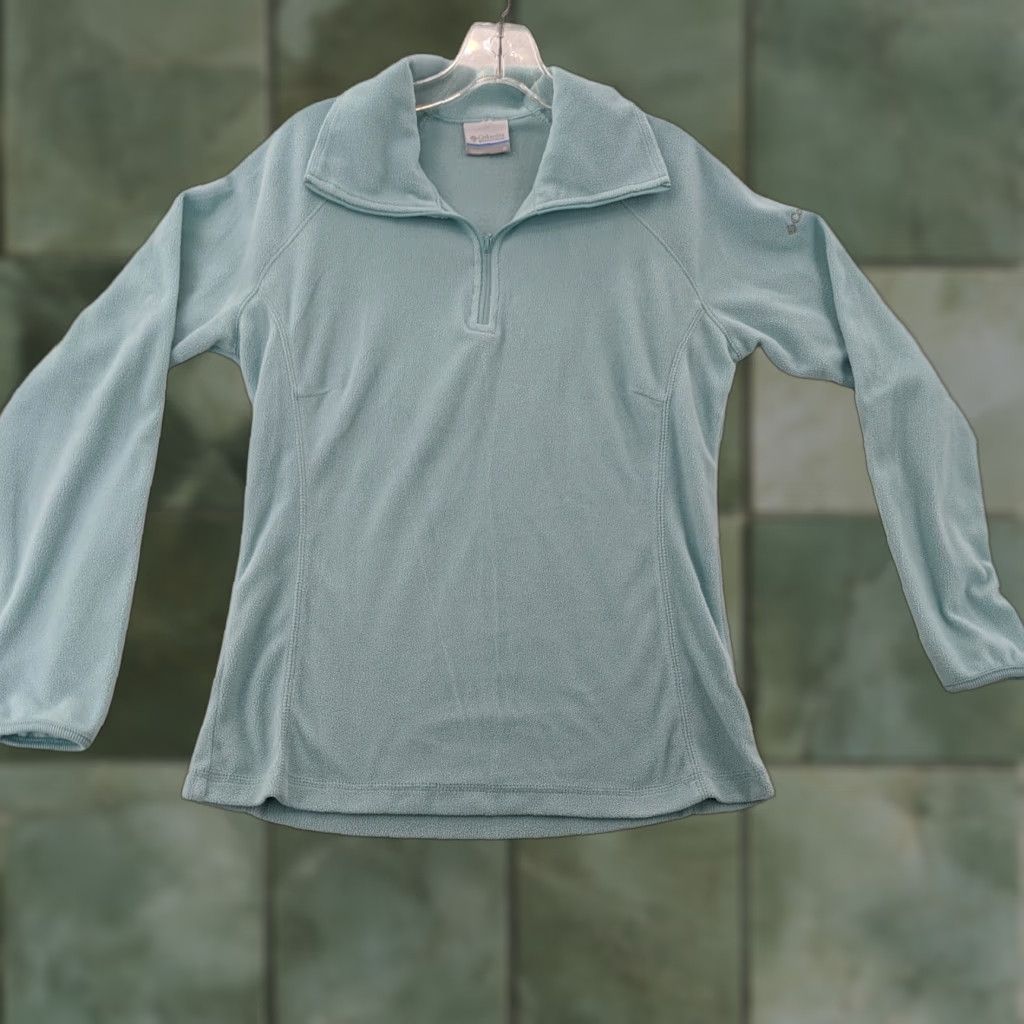 Vintage Columbia Fleece Pullover Shirt Women's M Blue Long Sleeve 1/4 Zip Sweater Size M / US 6-8 / IT 42-44 - 1 Thumbnail