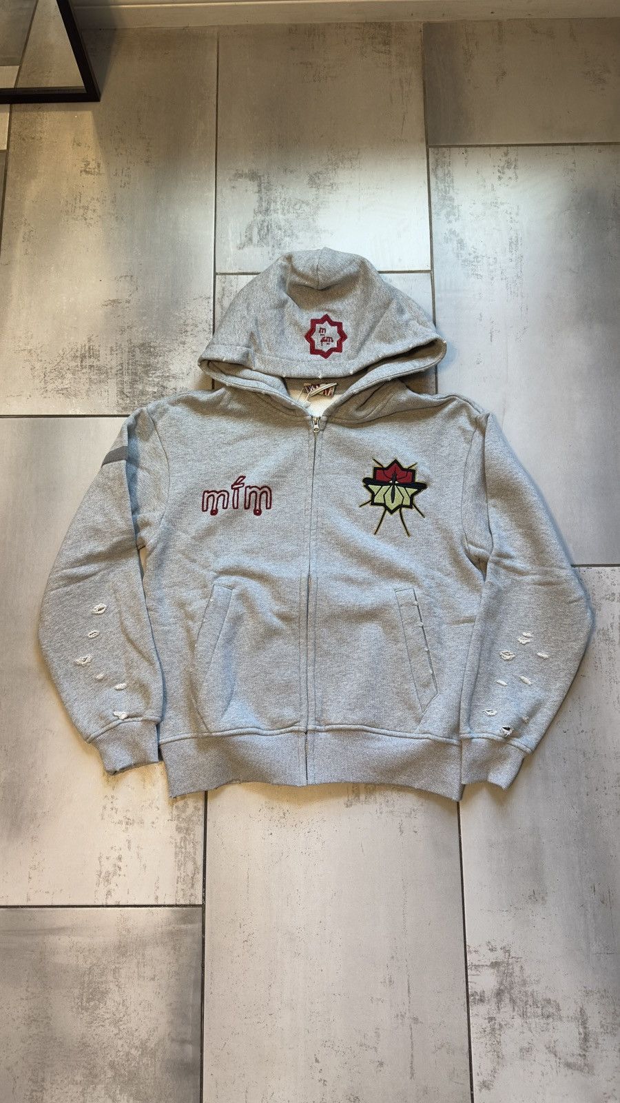 トップス Mee Streetwear × murd333r.fm Murder.fm Chop333r OG Zip Up Grey