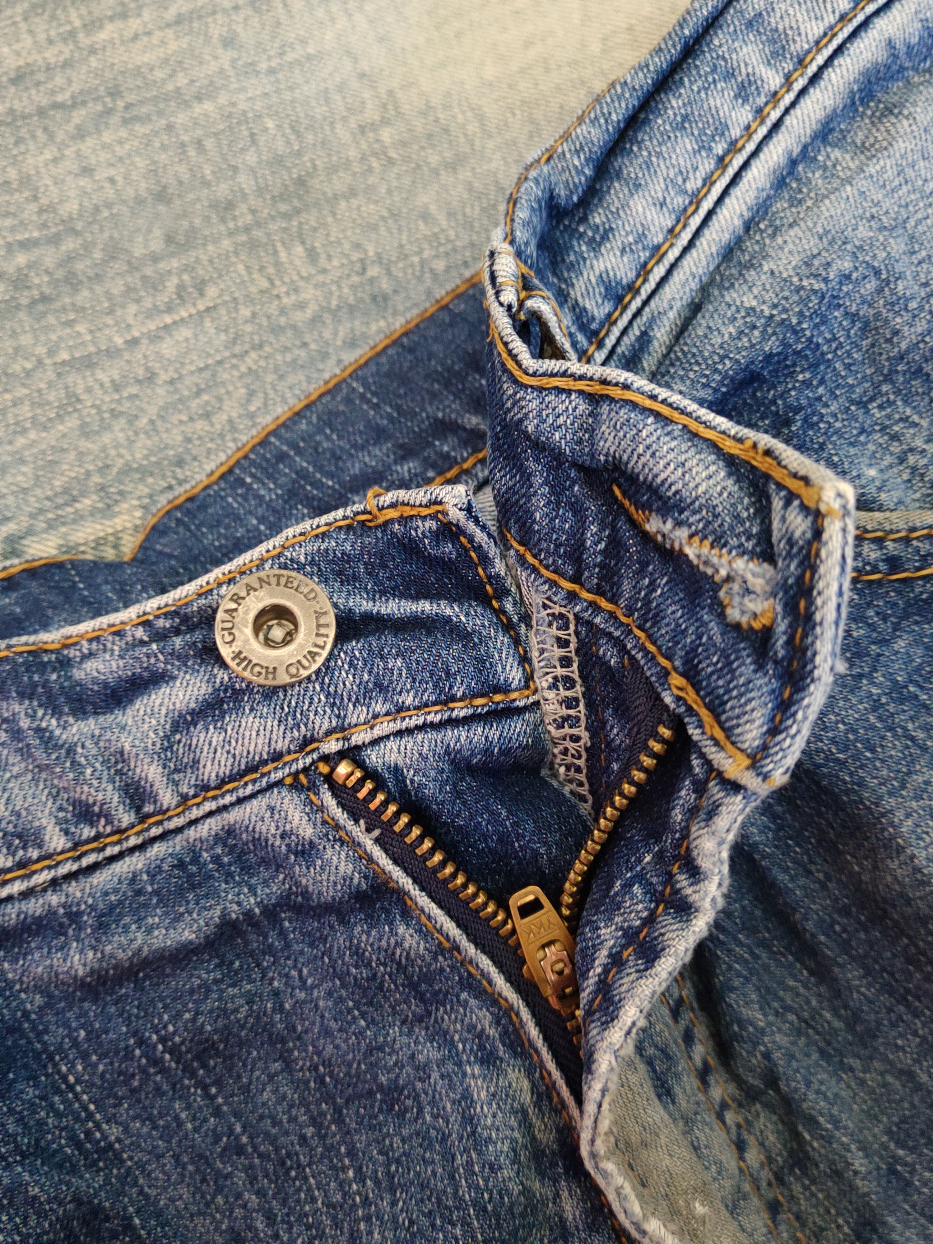 Japanese Brand Closshi Dark Blue Distressed Ripped Jeans #S1699 Size US 35 - 12 Thumbnail