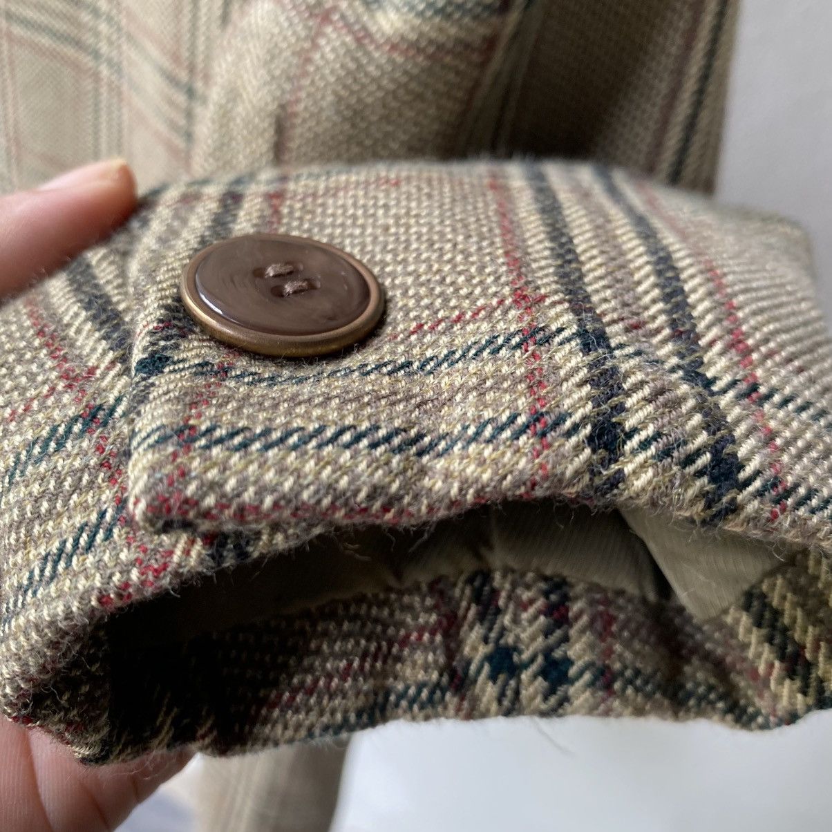 Burberry Burberrys Brown Plaid Double-Breasted Blazer Size L / US 10 / IT 46 - 16 Thumbnail