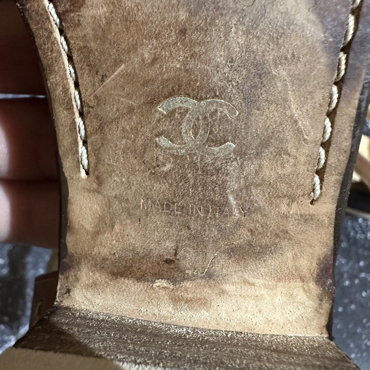 Chanel VINTAGE CHANEL - Women’s Leather Sandals Size 39.5 Size US 9.5 / IT 39.5 - 17 Thumbnail