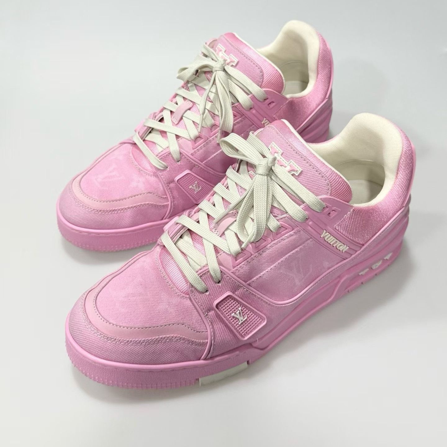 Louis Vuitton LV Trainer Pink Denim Original Box Size US 9.5 / EU 42-43 - 1 Thumbnail