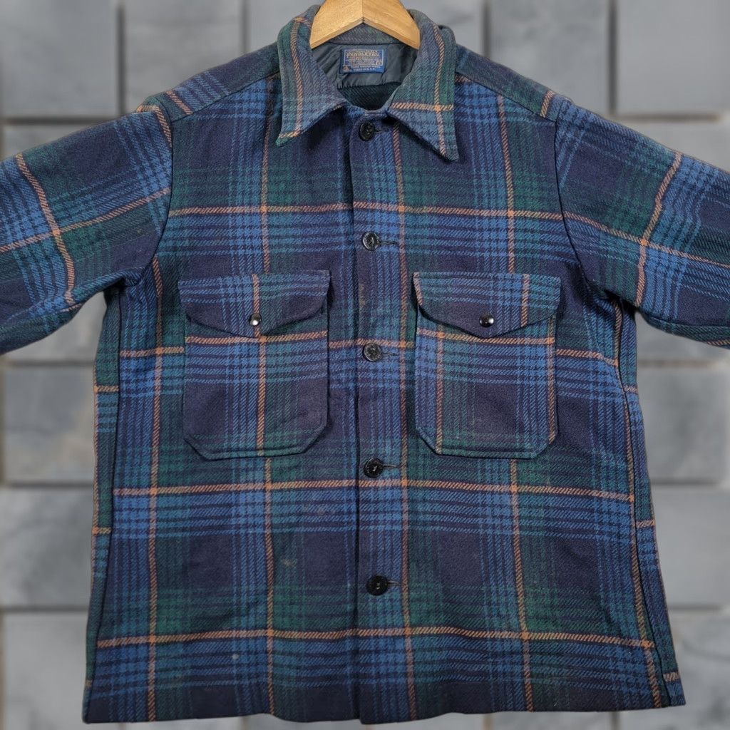 Pendleton VINTAGE Pendleton Jacket Mens Wool Plaid Mackinaw Cruiser Mid-Length Blue Green US Size US M / EU 48-50 / 2 - 1 Thumbnail