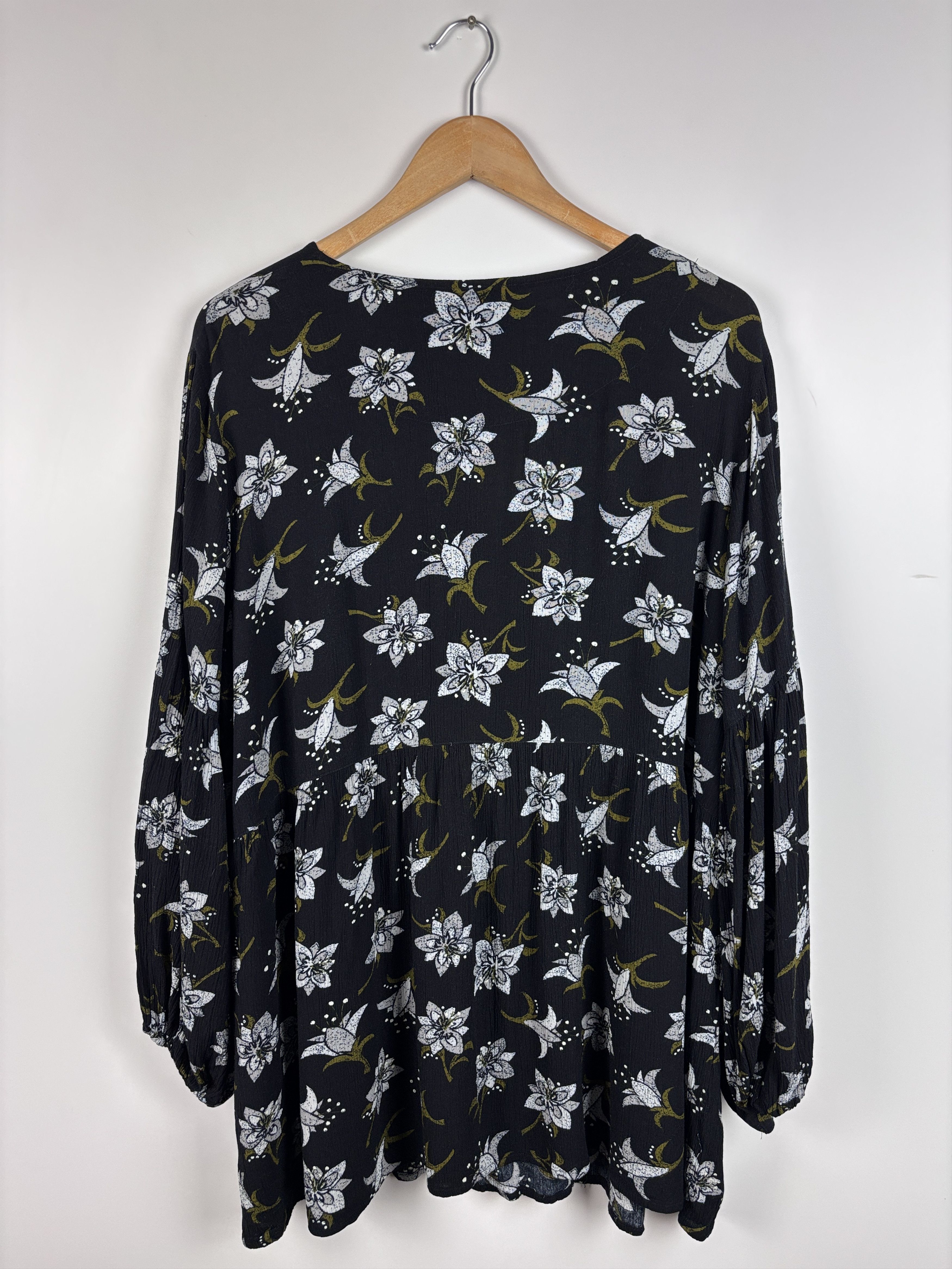 Gudrun Sjoden Gudrun Sjoden Tunic Babydoll Floral Shirt Dress Black Size L Size L / US 10 / IT 46 - 6 Thumbnail