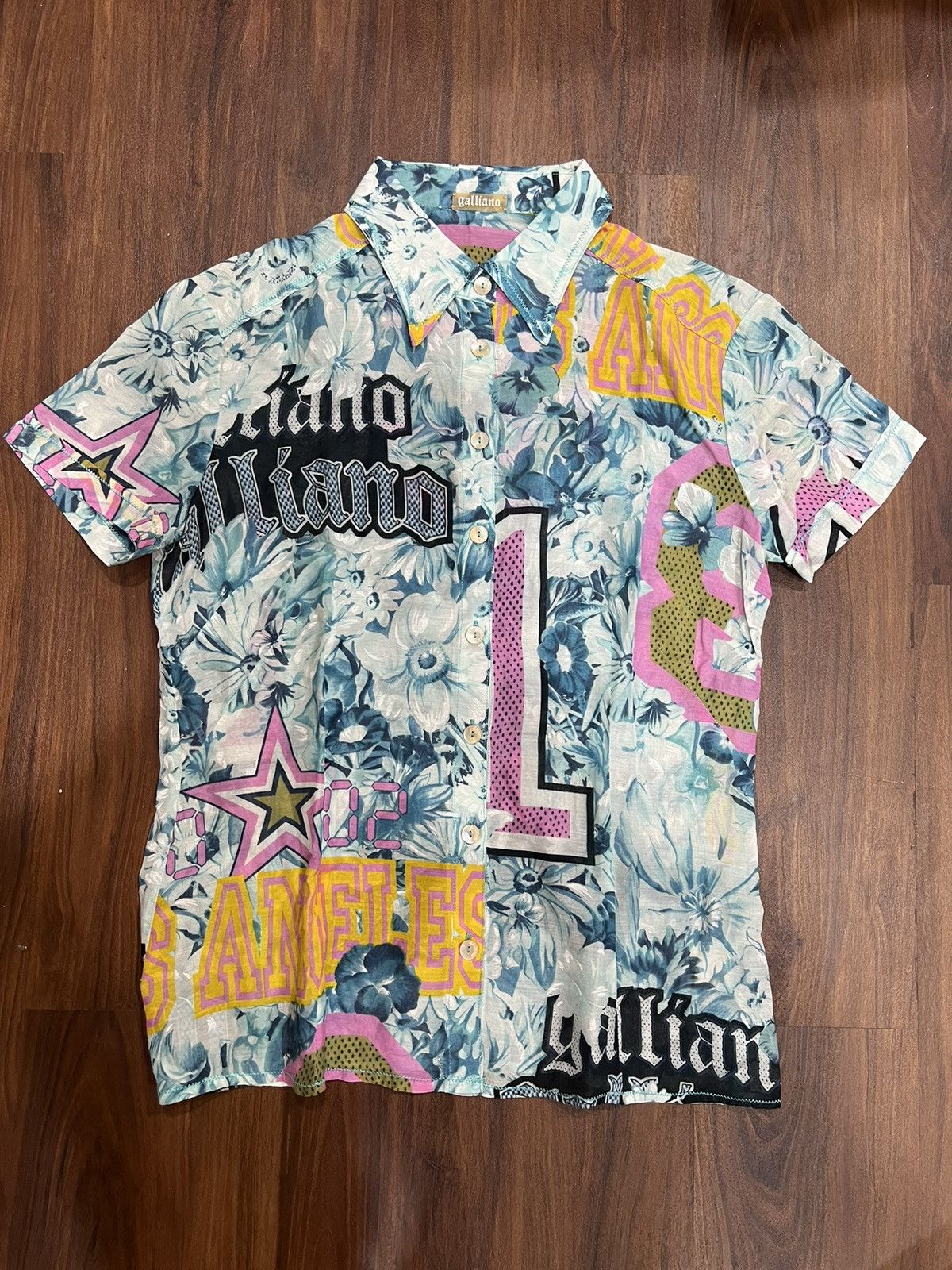 John Galliano John Galliano Stars Floral Print Tropical Shirt Size US XS / EU 42 / 0 - 1 Thumbnail