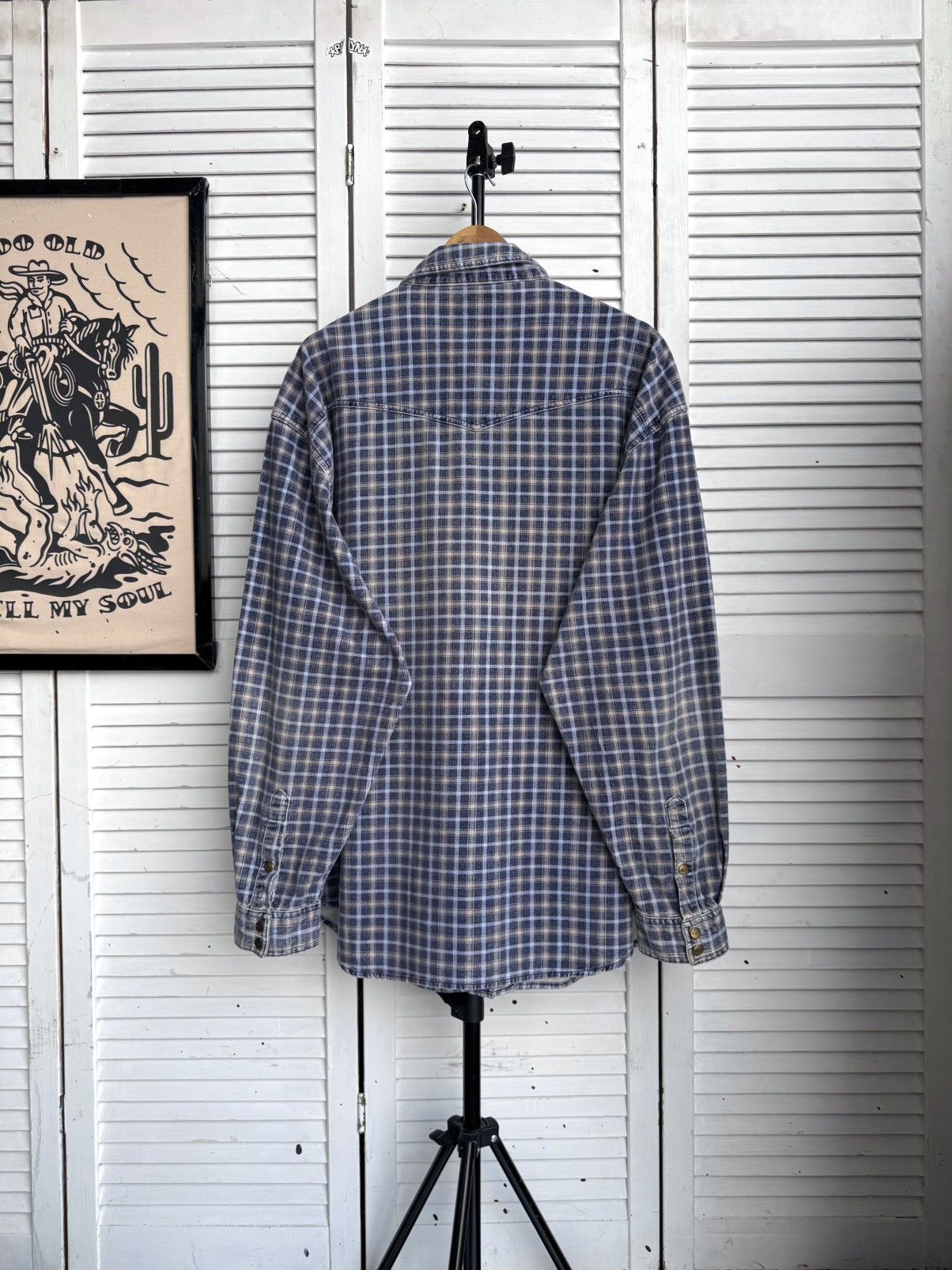 Wrangler Vintage Wrangler Western Plaid Flannel Snap Button Shirt Size US XL / EU 56 / 4 - 2 Thumbnail