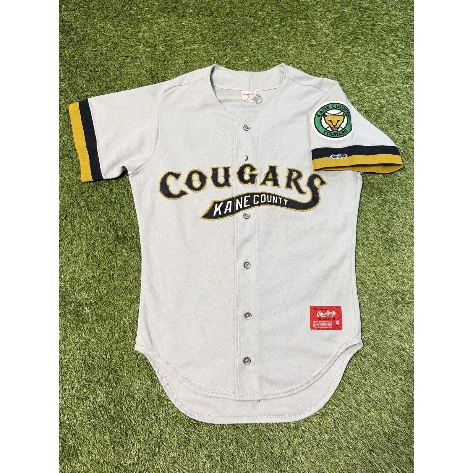 MLB VTG 90s Rawlings Kane County Cougars MiLB Jersey 40 Size US M / EU 48-50 / 2 - 3 Thumbnail