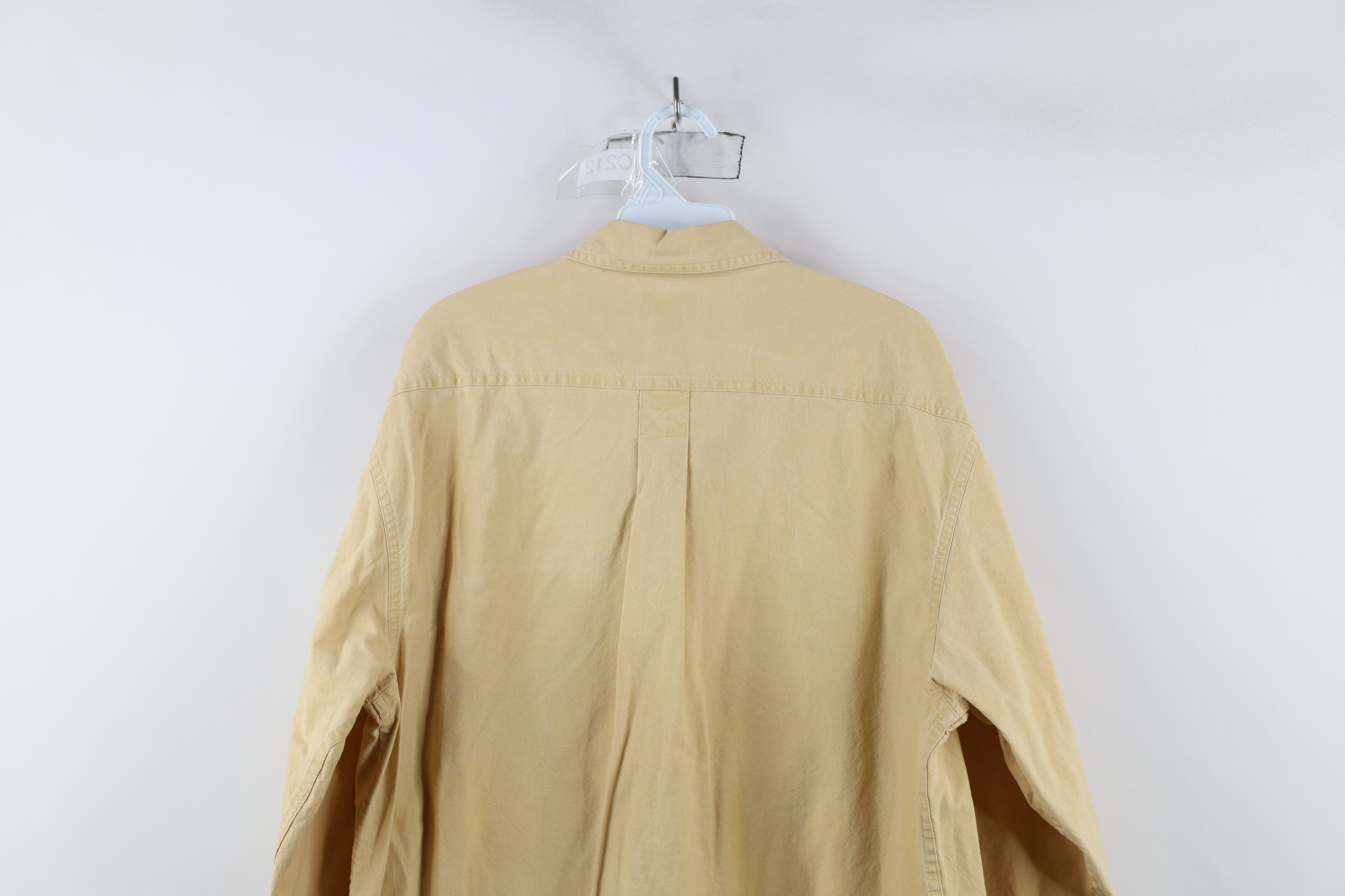 L.L. Bean × Vintage Vintage 90s LL Bean Stonewash Bush Button Shirt Yellow Size US M / EU 48-50 / 2 - 12 Thumbnail