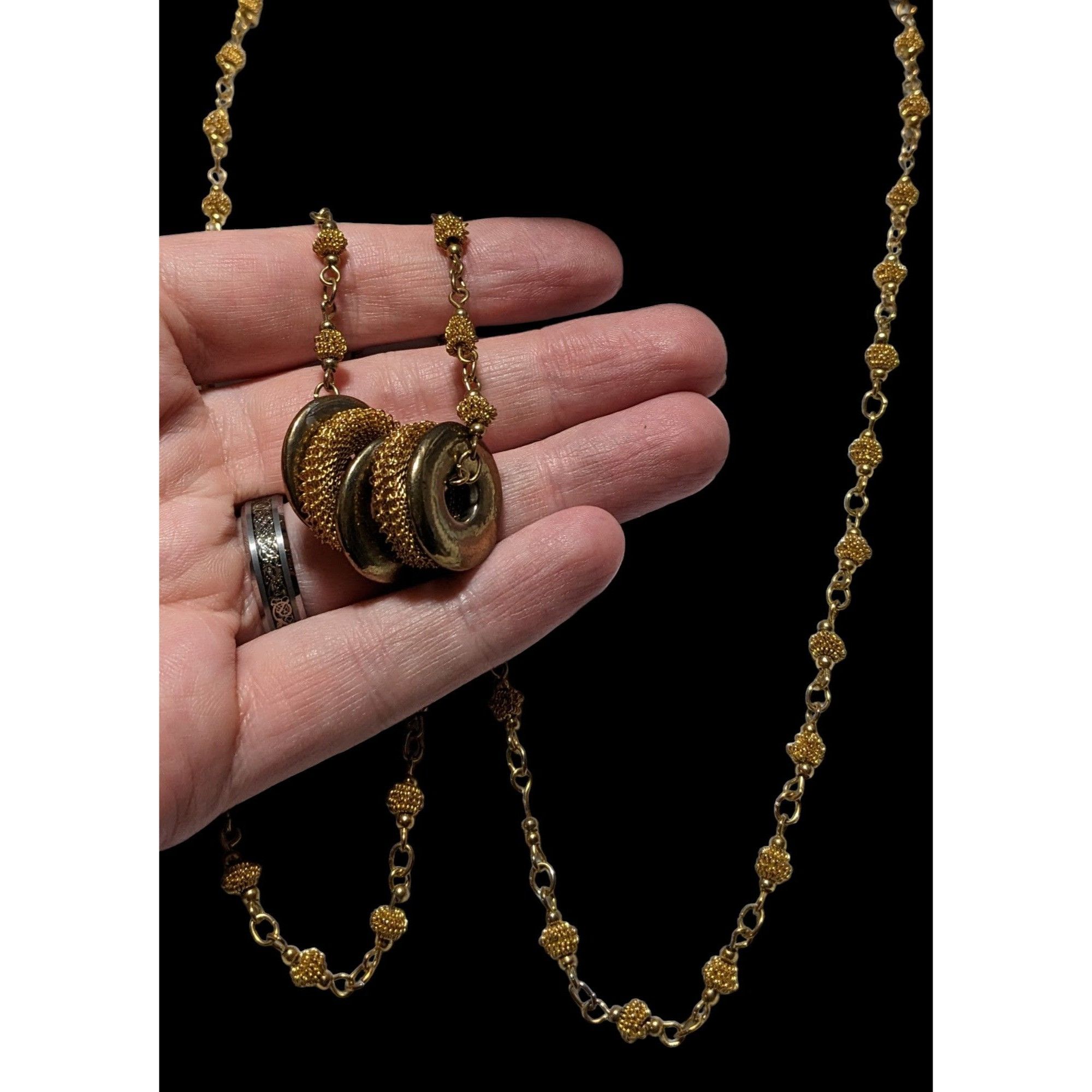Other Bright Abstract Beaded Gold And Silver Necklace Size ONE SIZE - 3 Thumbnail