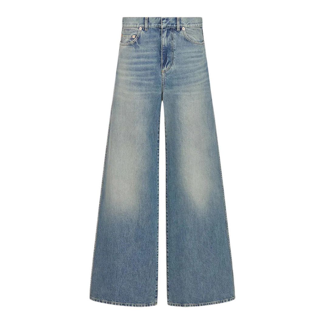 Dior DIOR $2600 Blue Stonewashed Flared Jeans New & Authentic (Wo Size 26" / US 2 / IT 38 - 1 Thumbnail