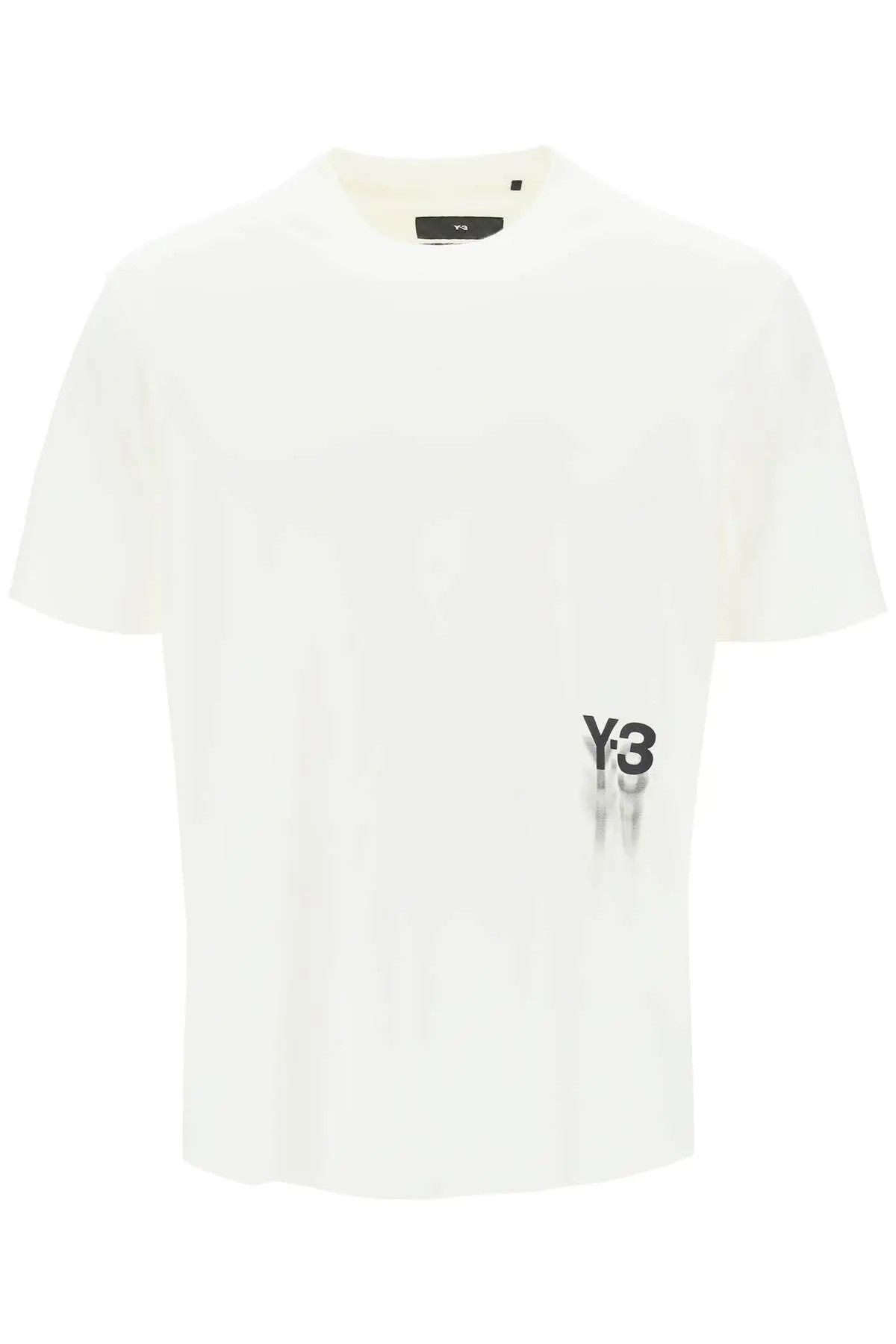 image of Y 3 O1S22I1N0124 Gradient Logo Print T-Shirt In White, Men's (Size XL)