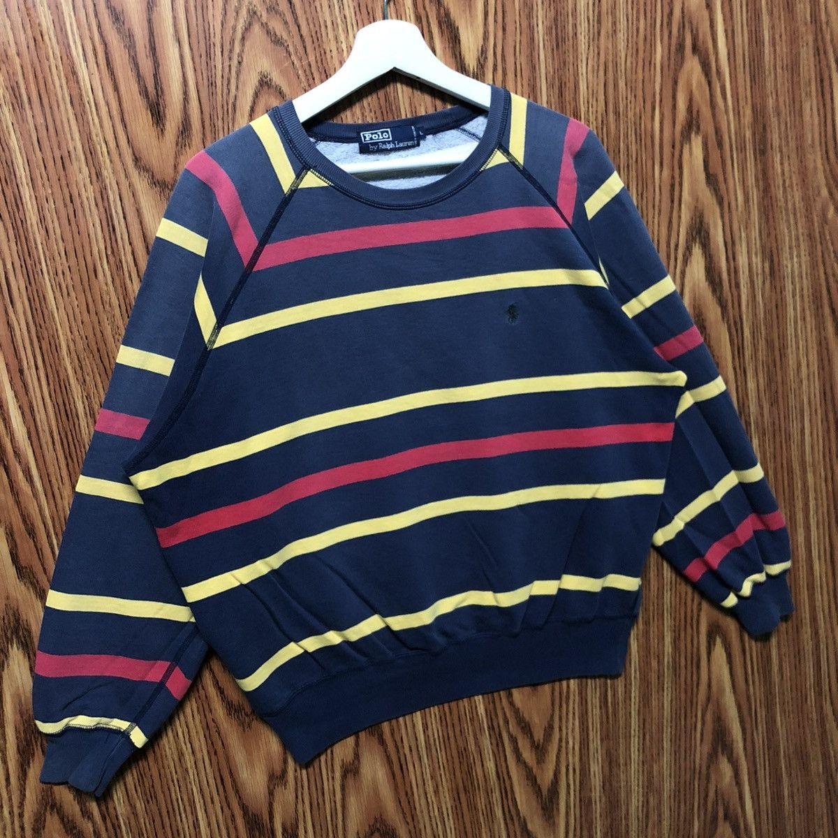 Polo Ralph Lauren Vintage Polo Ralph Lauren Faded Striped Sweatshirt Size US L / EU 52-54 / 3 - 2 Thumbnail