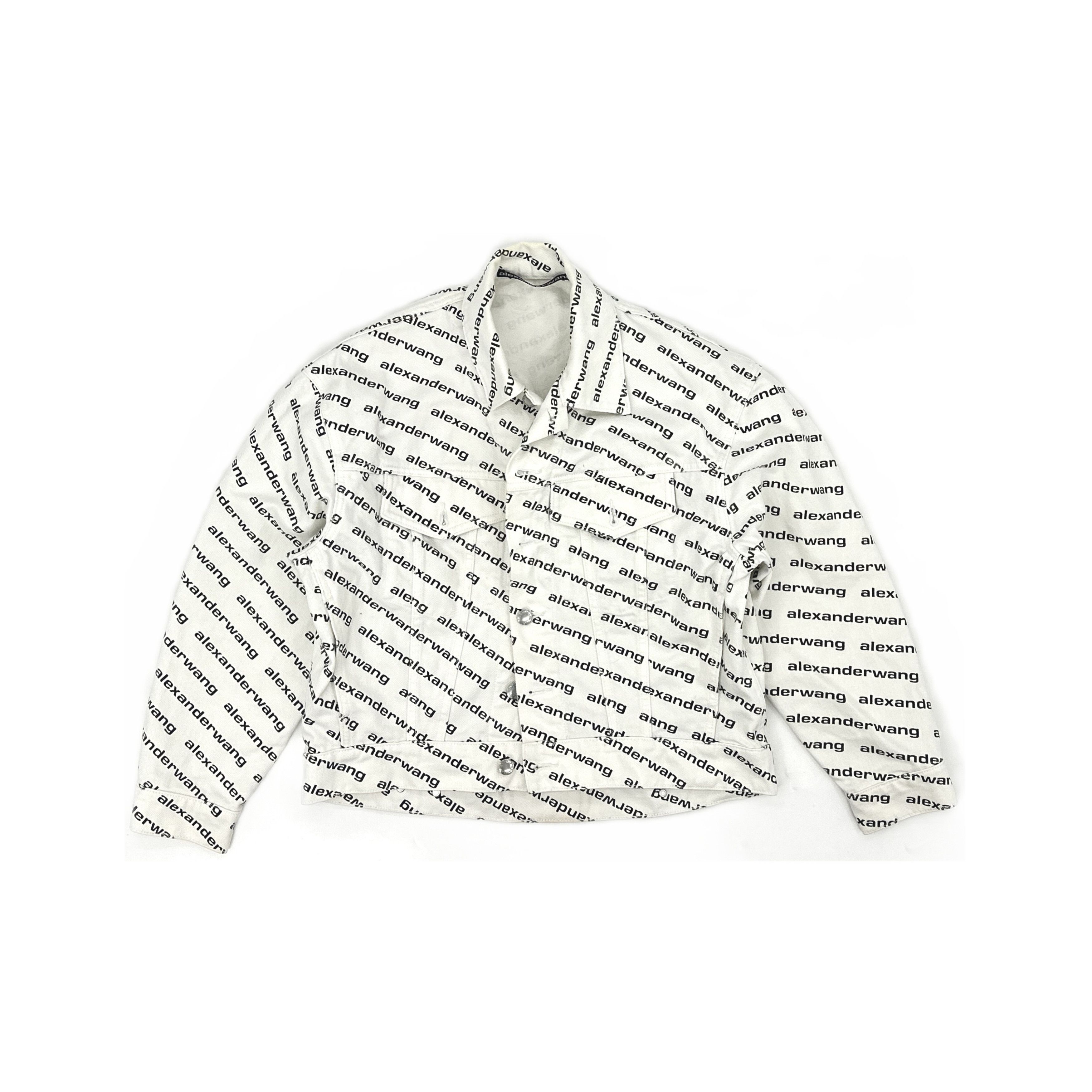 Alexander Wang Alexander Wang All-Over Logo Denim Jacket Size XS Size XS / US 0-2 / IT 36-38 - 1 Thumbnail