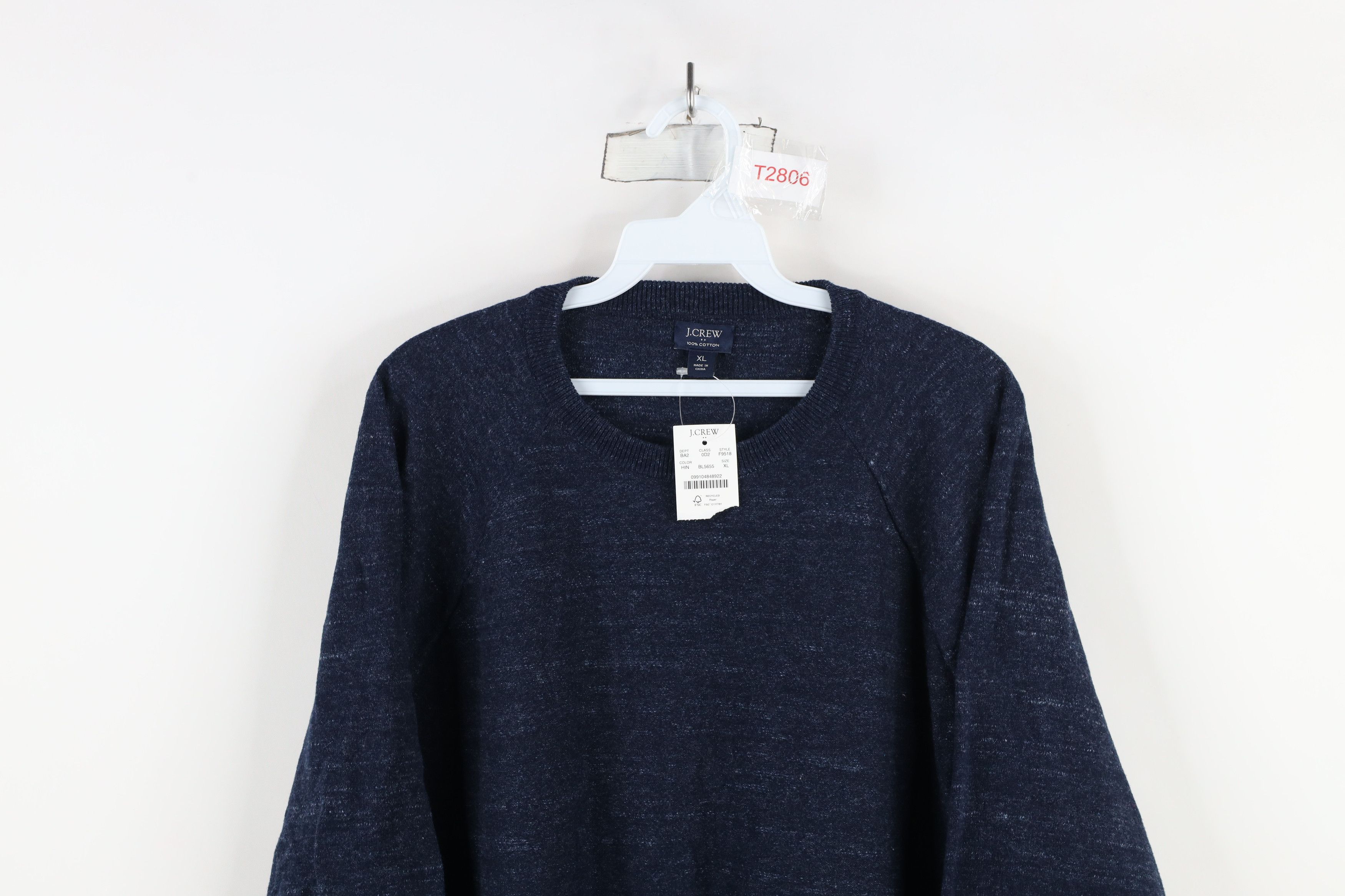 J.Crew × Vintage New J Crew Raglan Budded Cotton Knit Crewneck Sweater Blue Size US XL / EU 56 / 4 - 2 Thumbnail