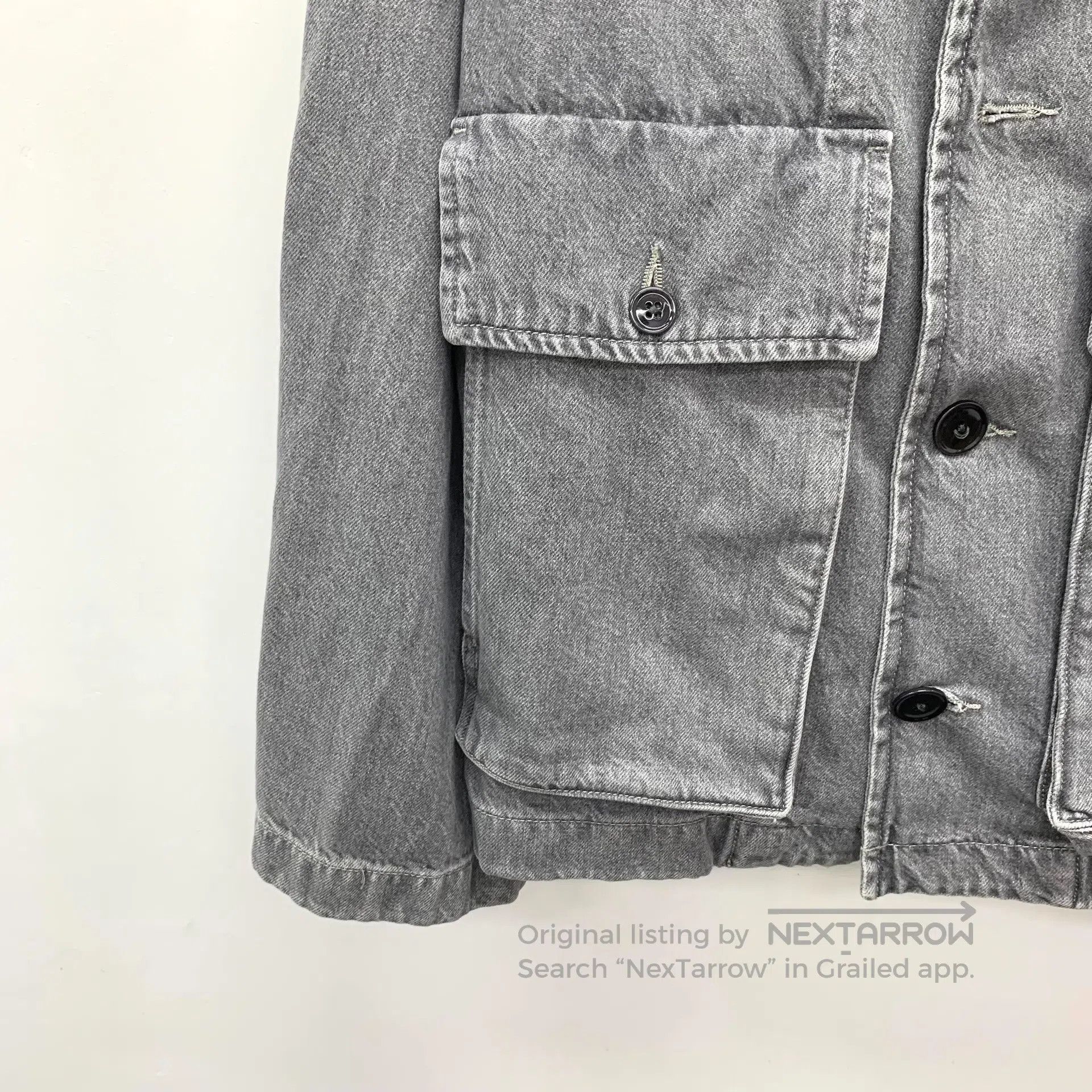 Lemaire Lemaire Gray Cotton Collar Single Breasted Long Sleeve Den Size US XS / EU 42 / 0 - 4 Thumbnail