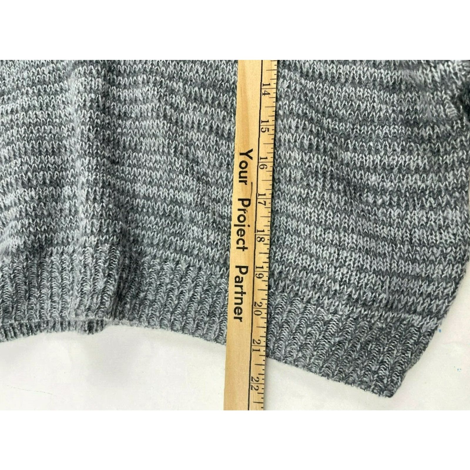 Vintage BP Sweater Women's XL Gray Cropped Long Sleeve V-Neck Pullover Size XL / US 12-14 / IT 48-50 - 4 Thumbnail
