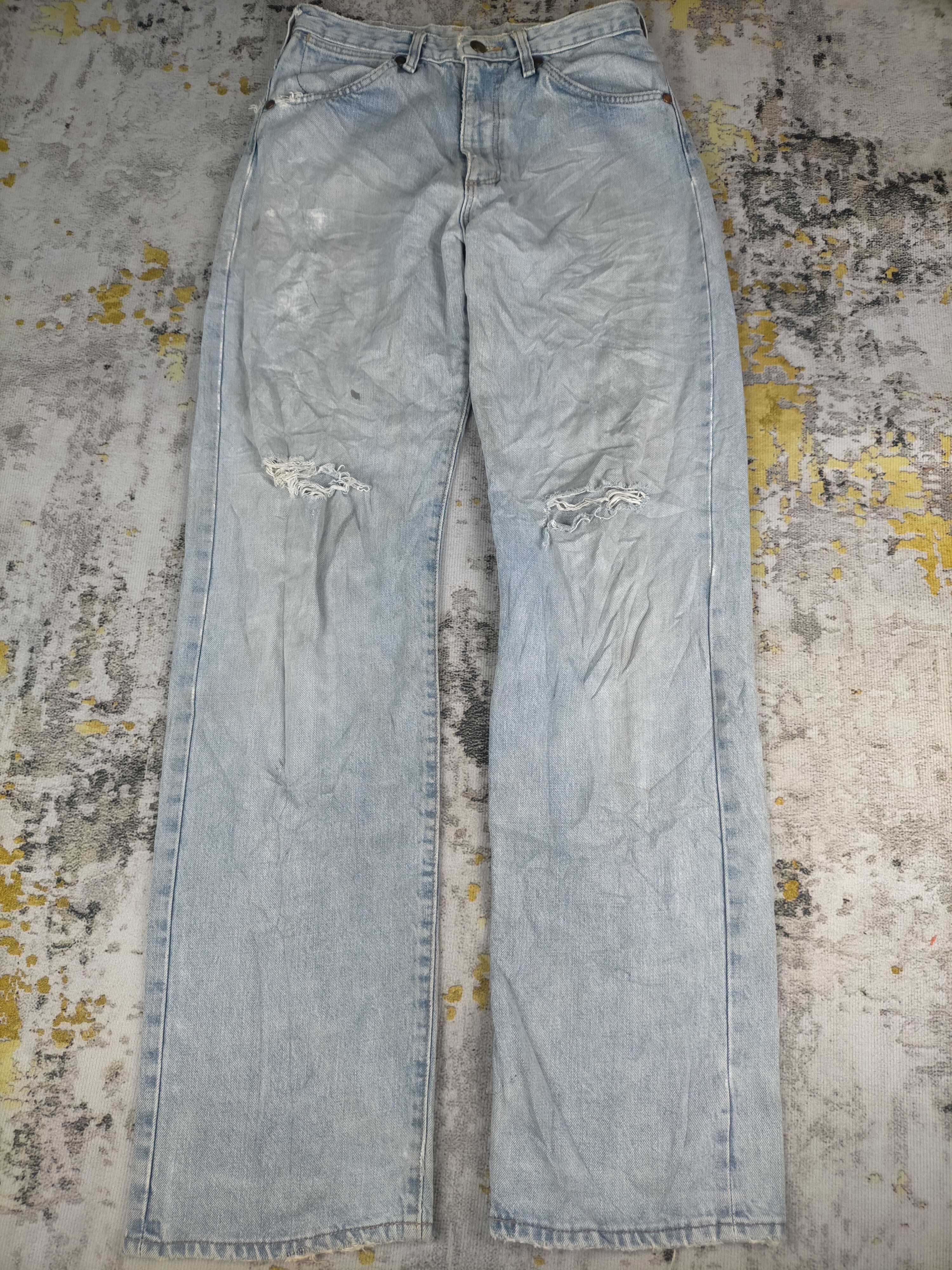 Wrangler 🔥 Vintage Wrangler Grunge Light Wash Distressed Jeans Size US 28 / EU 44 - 1 Thumbnail